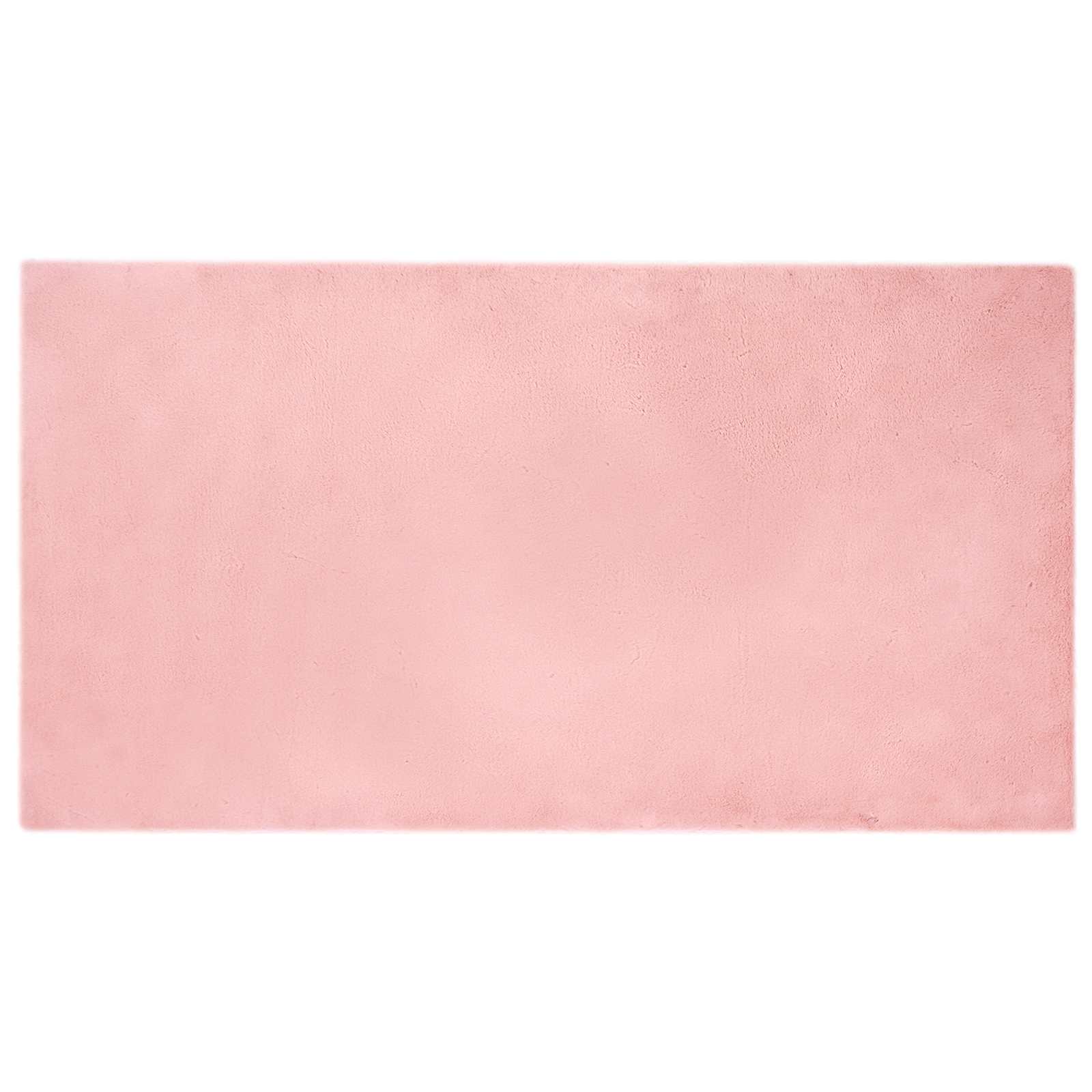 Antislip vloerkleed van imitatie konijnenbont OLITE Roze