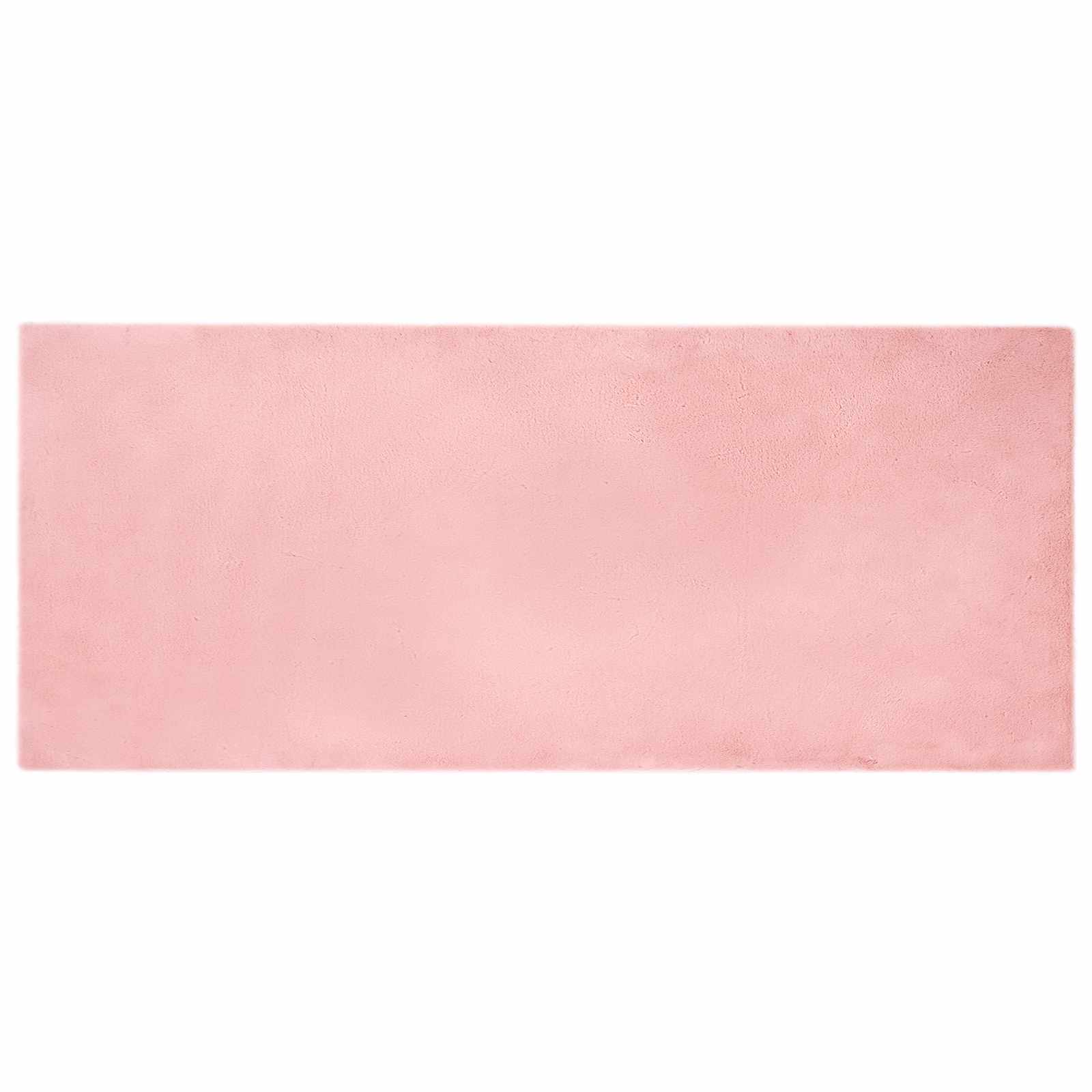 Antislip vloerkleed van imitatie konijnenbont OLITE Roze