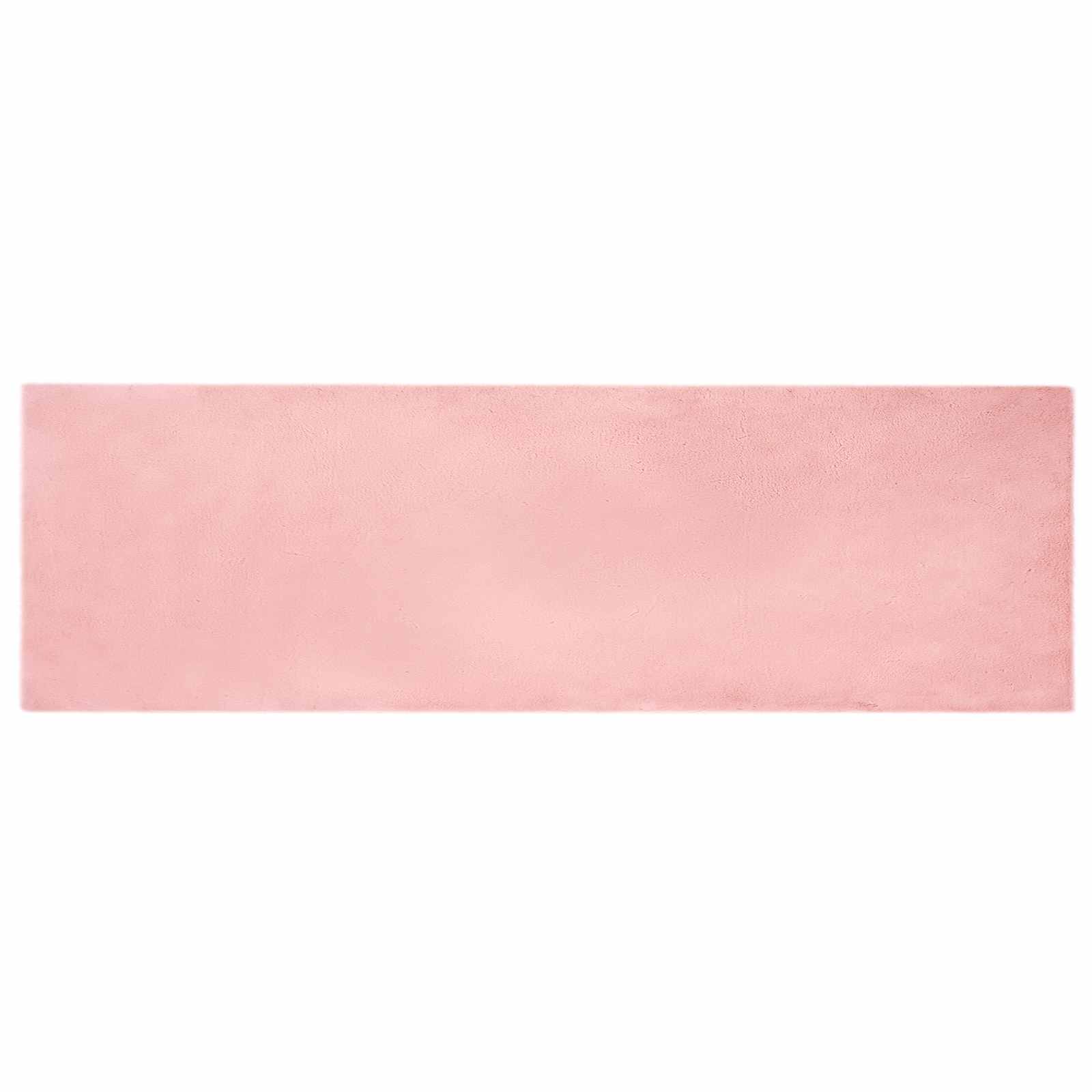 Antislip vloerkleed van imitatie konijnenbont OLITE Roze
