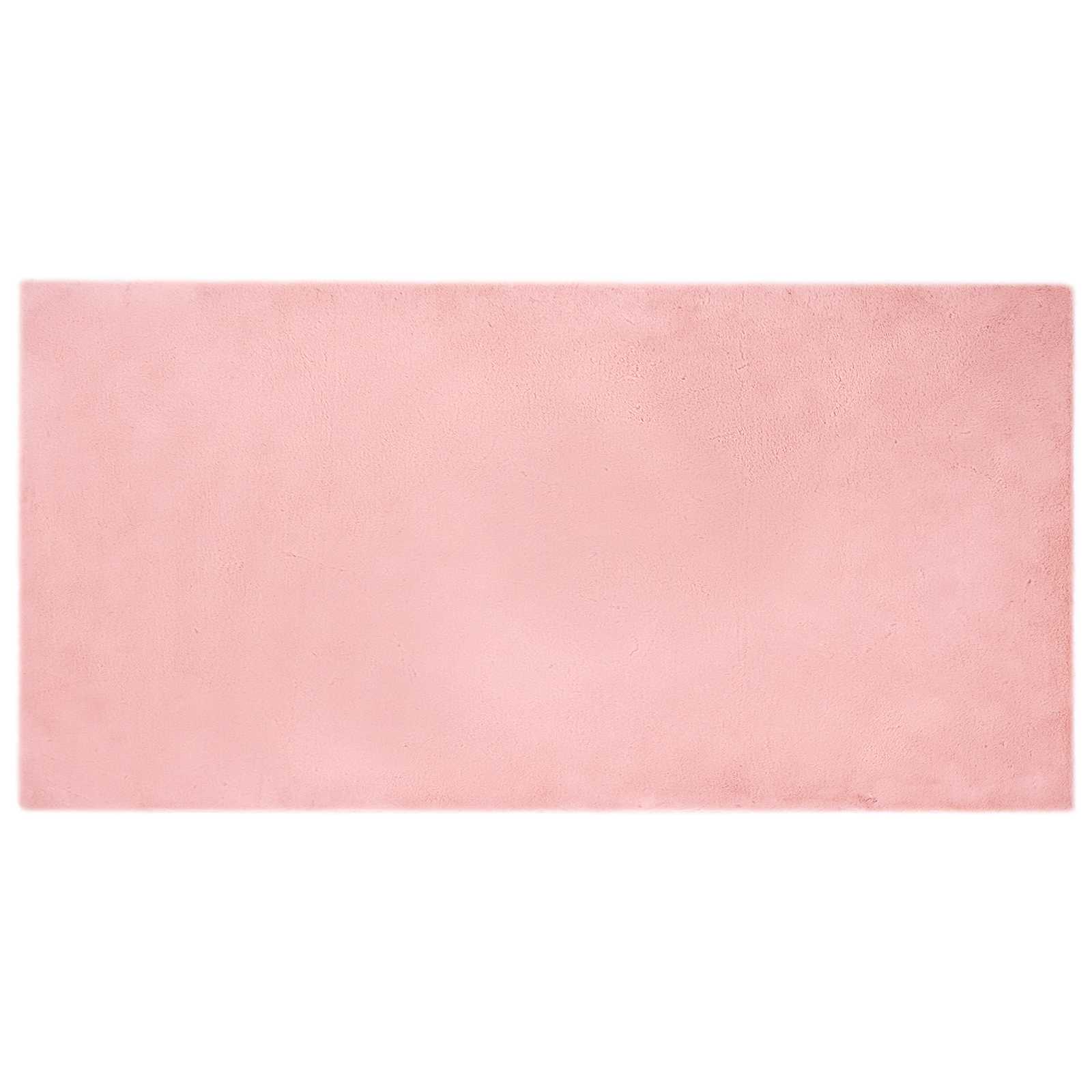 Antislip vloerkleed van imitatie konijnenbont OLITE Roze