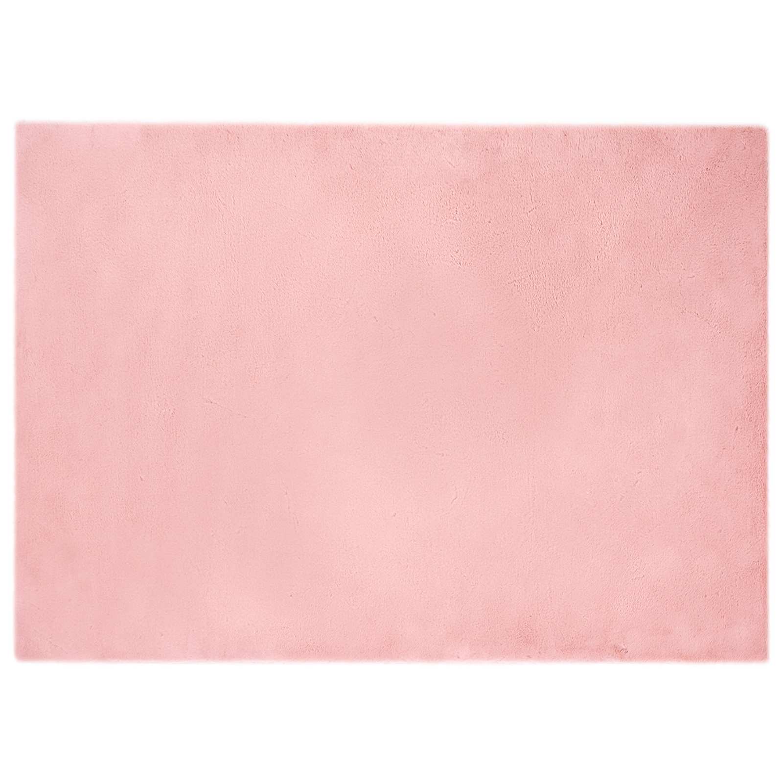 Antislip vloerkleed van imitatie konijnenbont OLITE Roze