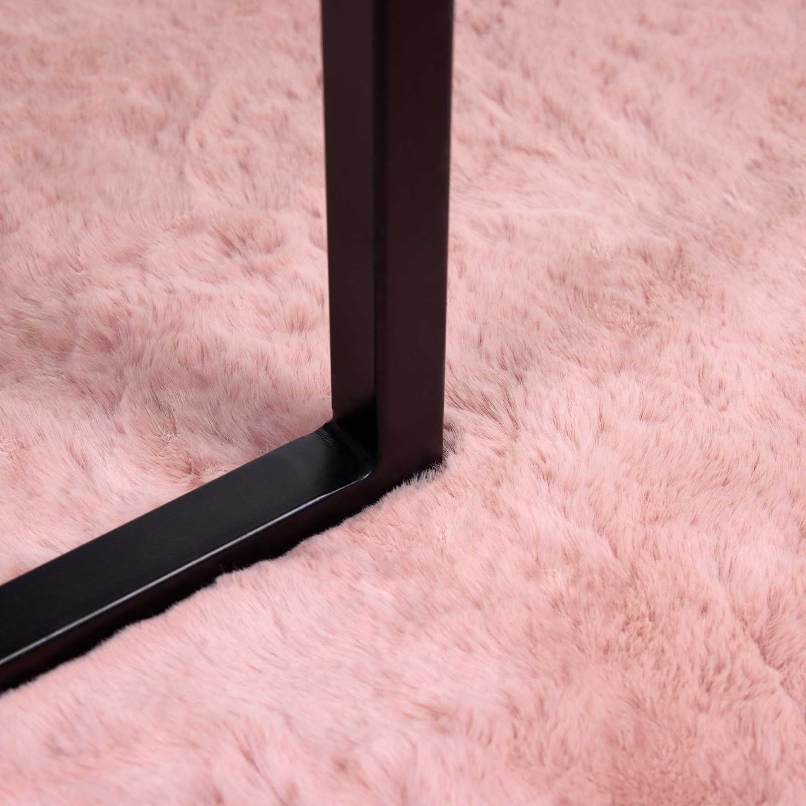 Antislip vloerkleed van imitatie konijnenbont OLITE Roze
