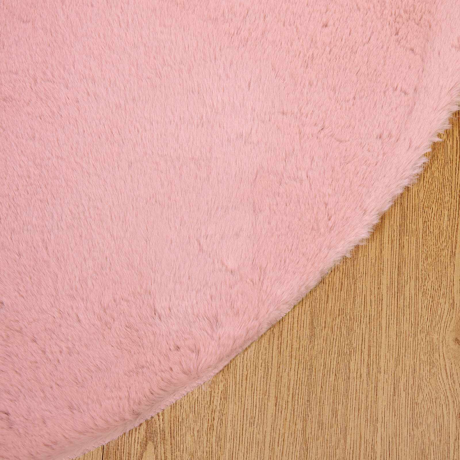 Antislip vloerkleed van imitatie konijnenbont OLITE Roze