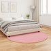 Antislip vloerkleed van imitatie konijnenbont OLITE Roze