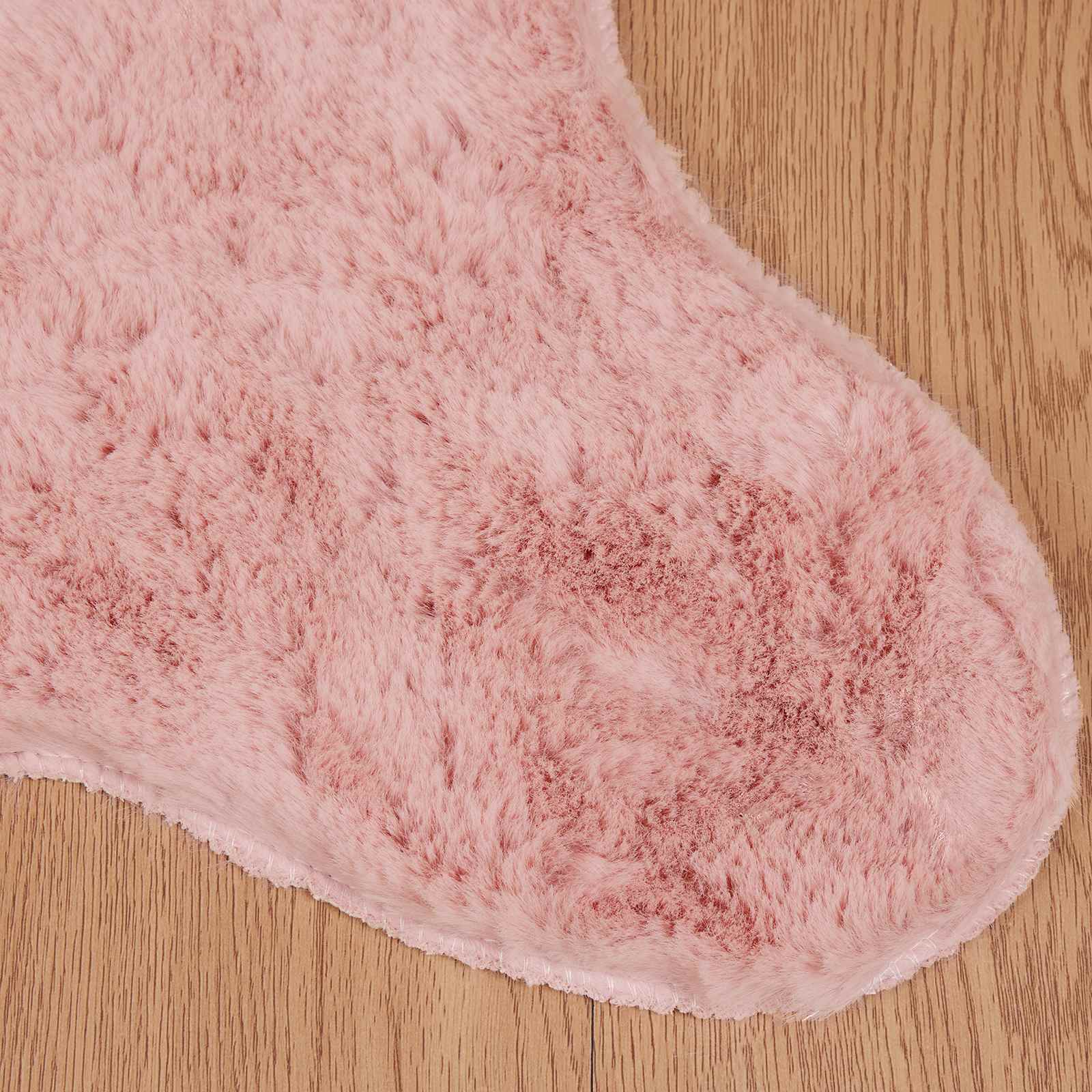 Antislip vloerkleed van imitatie konijnenbont OLITE Roze