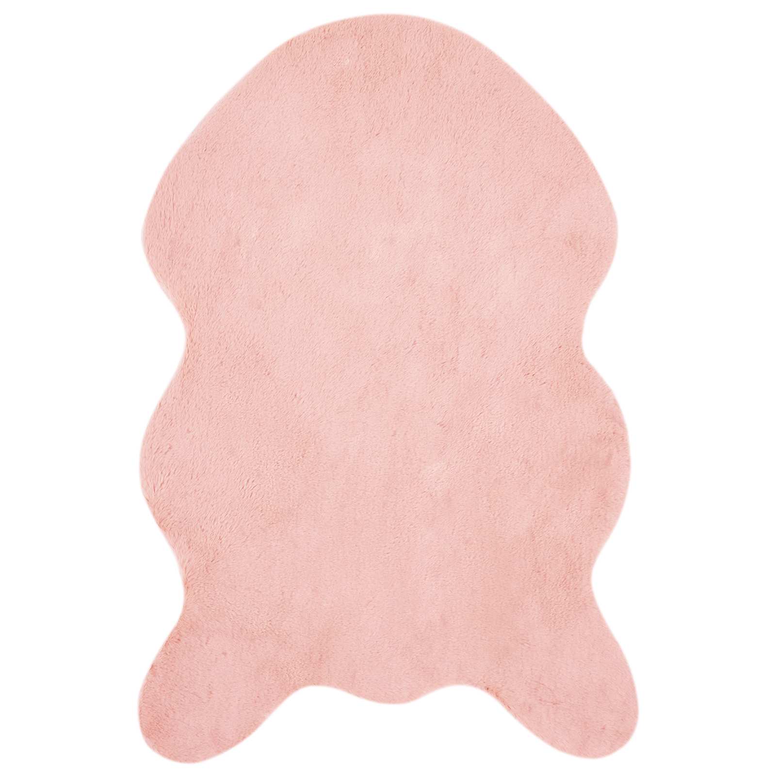 Antislip vloerkleed van imitatie konijnenbont OLITE Roze