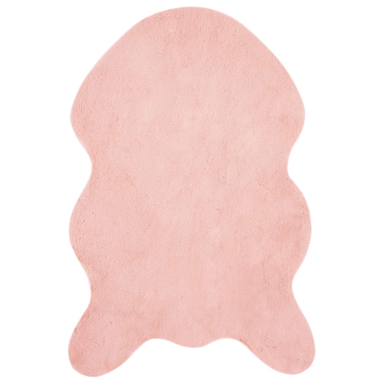 Antislip vloerkleed van imitatie konijnenbont OLITE Roze