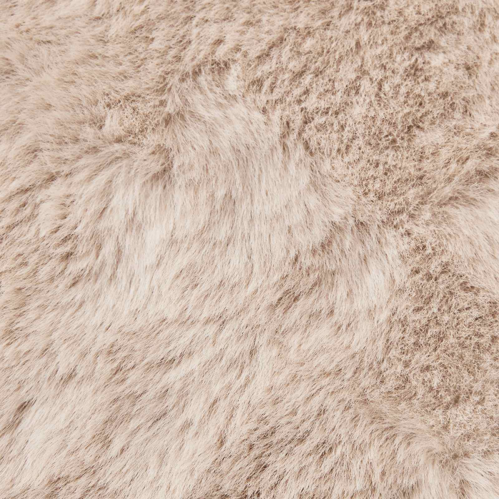 Antislip vloerkleed van imitatie konijnenbont OLITE Taupe