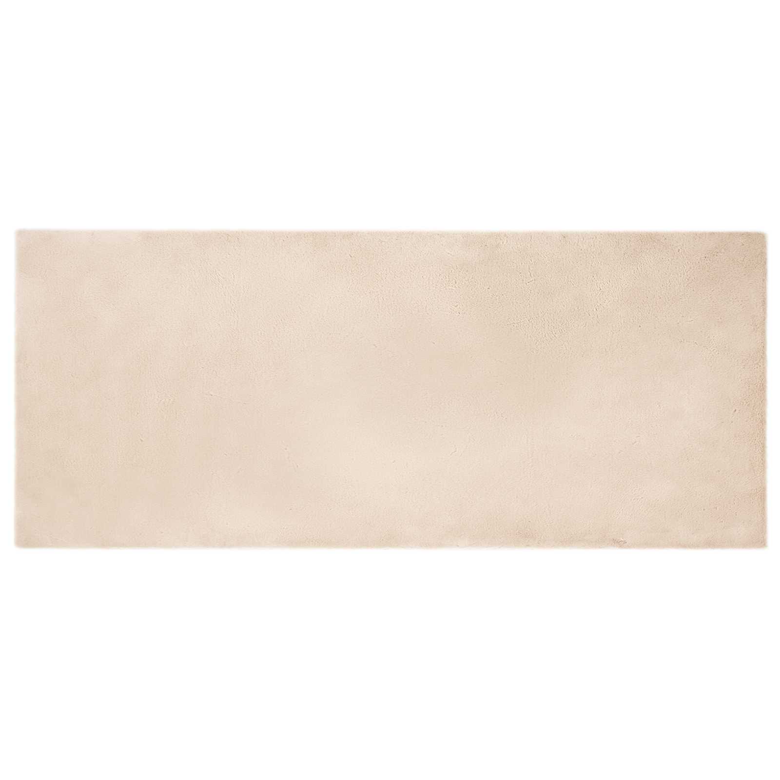 Antislip vloerkleed van imitatie konijnenbont OLITE Taupe