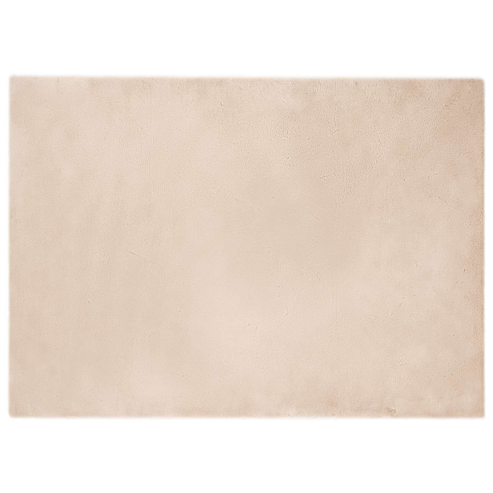 Antislip vloerkleed van imitatie konijnenbont OLITE Taupe