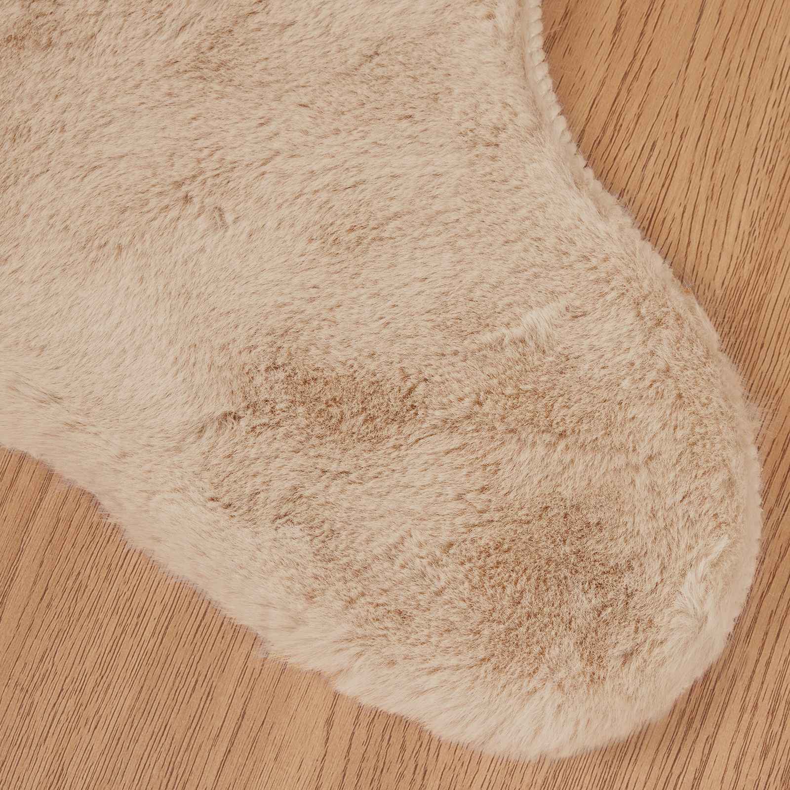 Antislip vloerkleed van imitatie konijnenbont OLITE Taupe