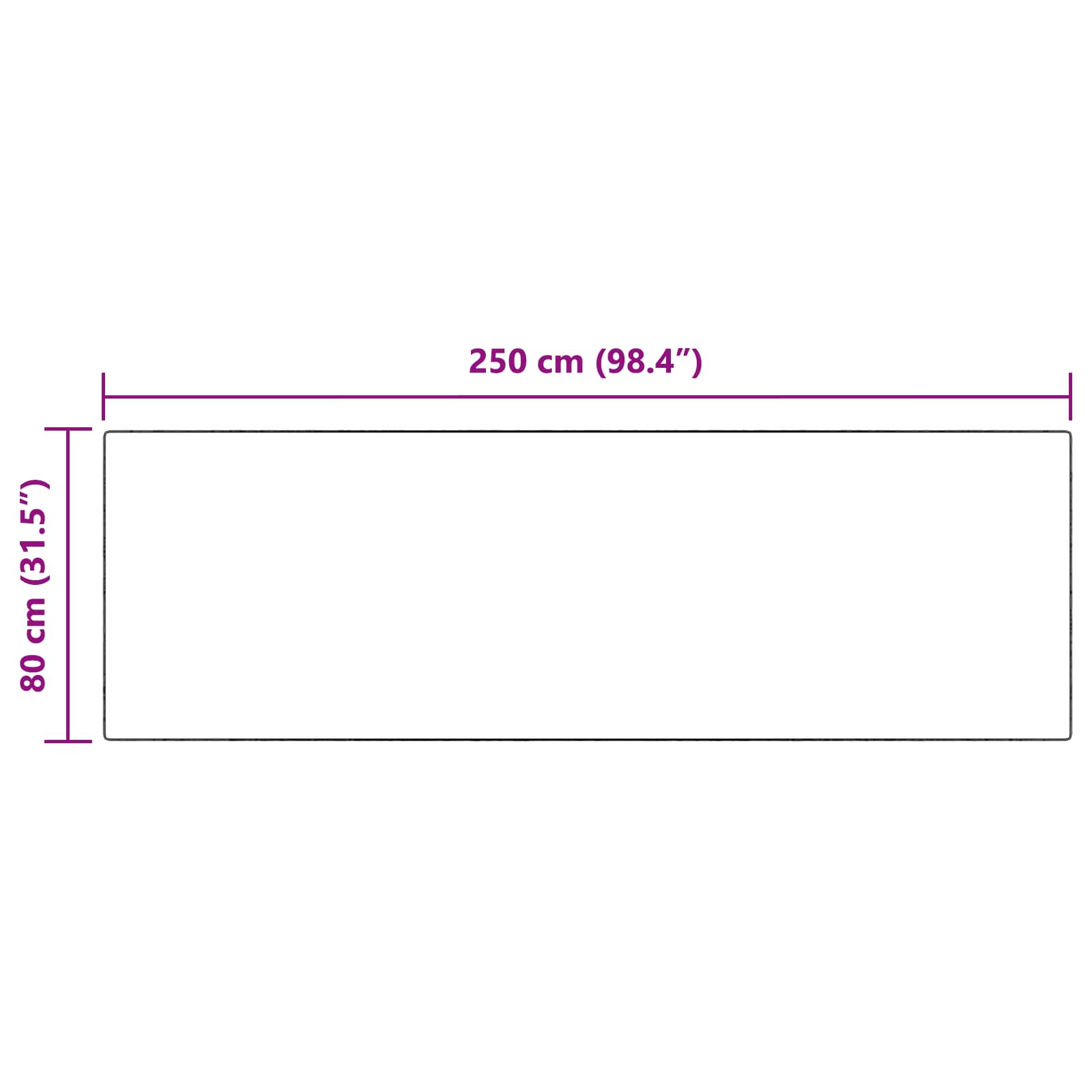 Antislip vloerkleed van imitatie konijnenbont OLITE 80 x 250 cm