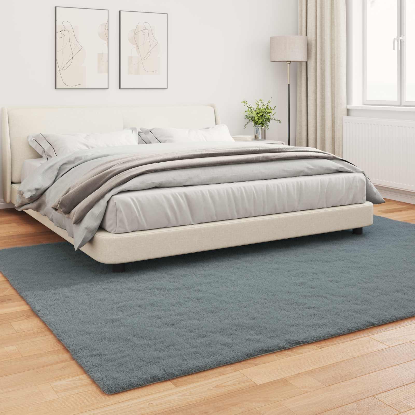 Antislip vloerkleed van imitatie konijnenbont OLITE Polyester