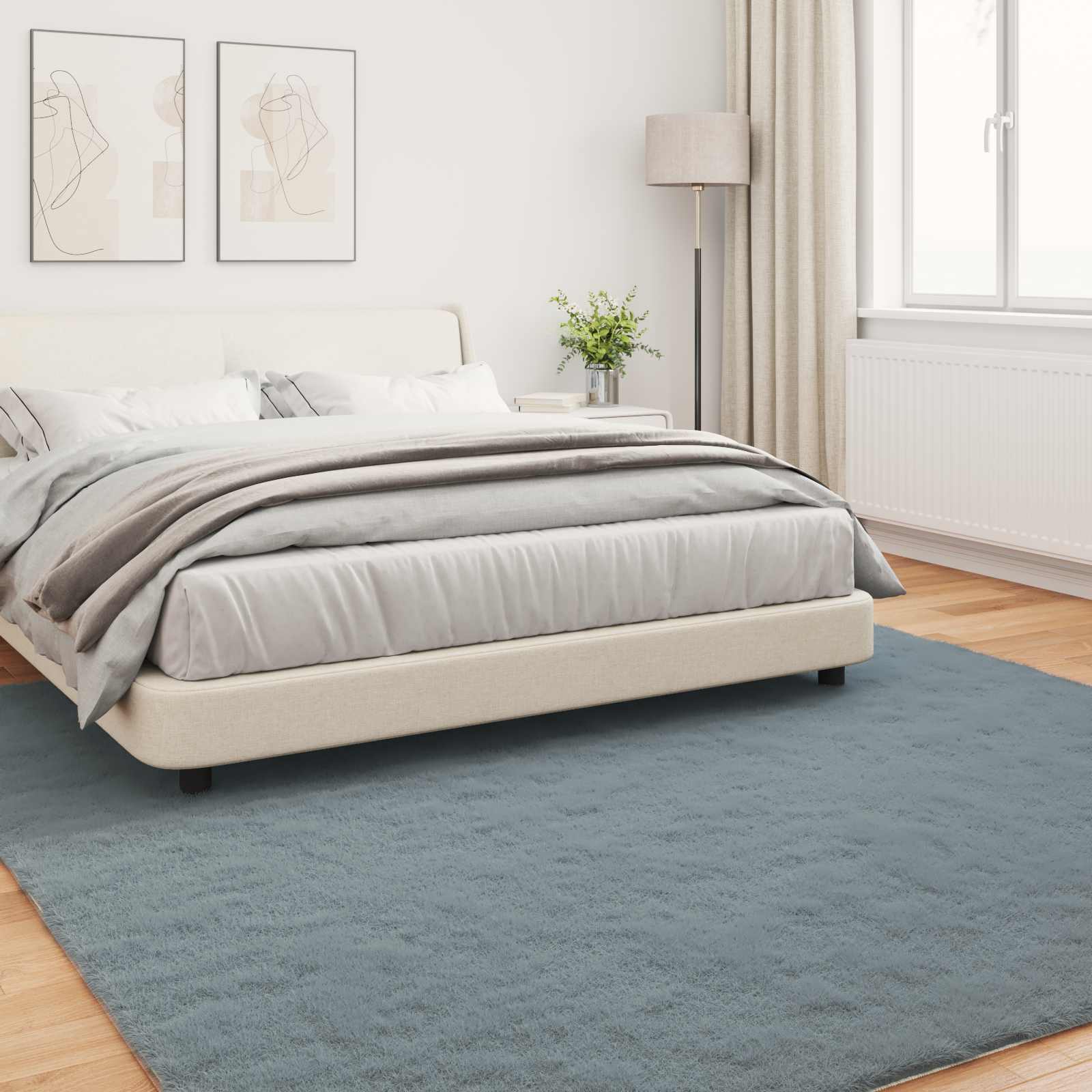 Antislip vloerkleed van imitatie konijnenbont OLITE Polyester