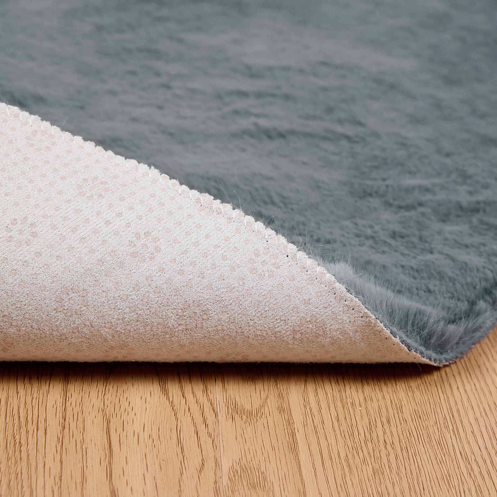 Antislip vloerkleed van imitatie konijnenbont OLITE Ø 100 cm