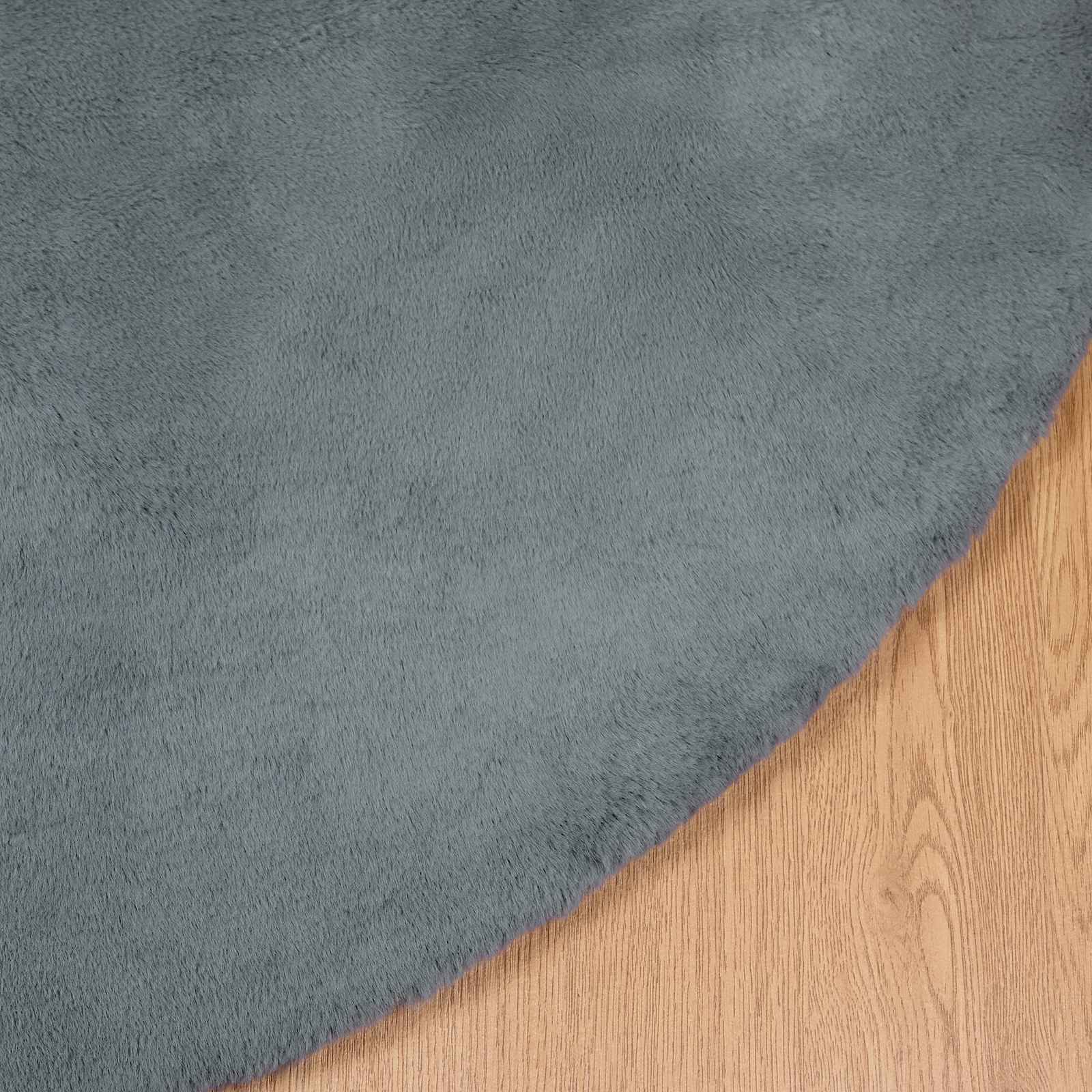 Antislip vloerkleed van imitatie konijnenbont OLITE Ø 120 cm