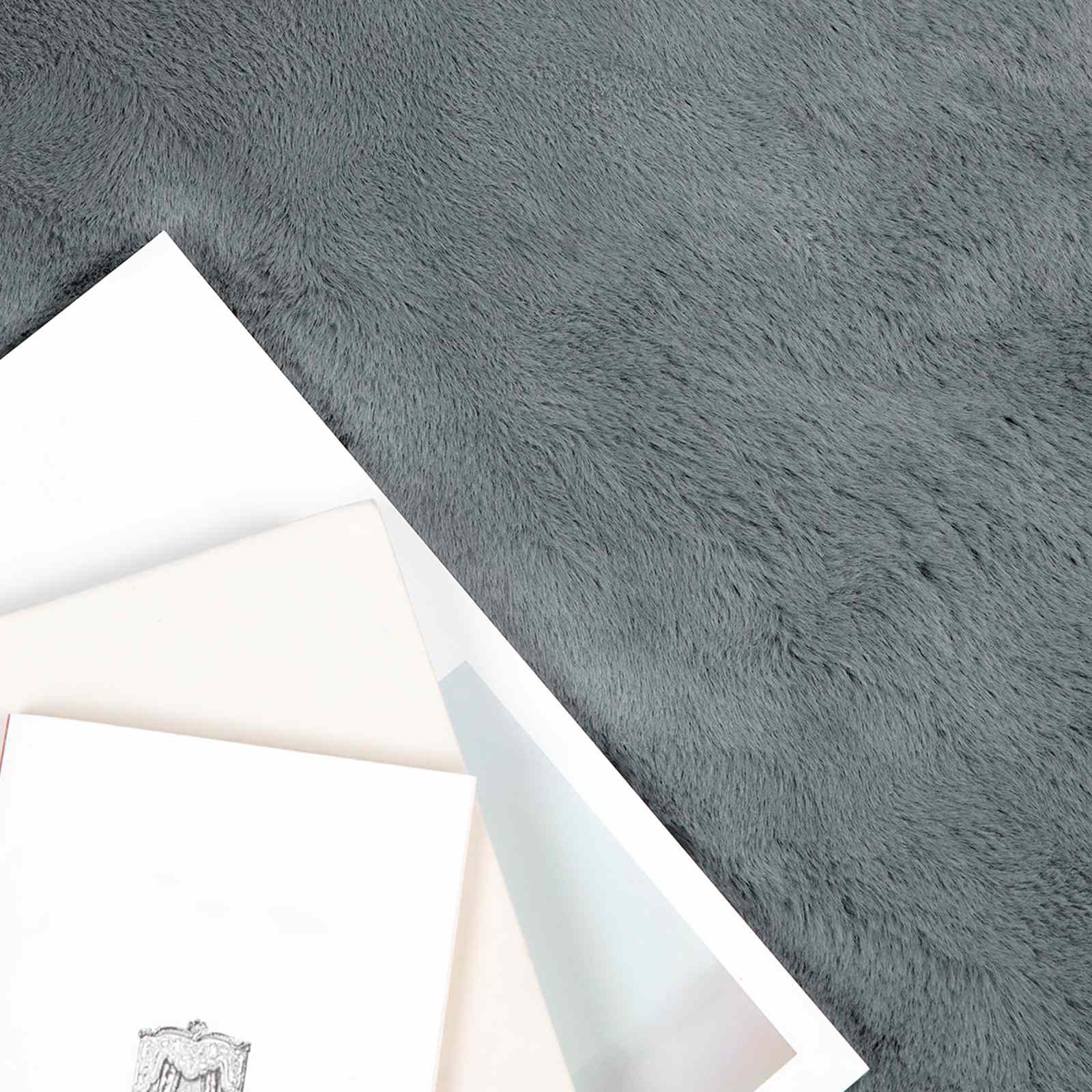 Antislip vloerkleed van imitatie konijnenbont OLITE Ø 200 cm