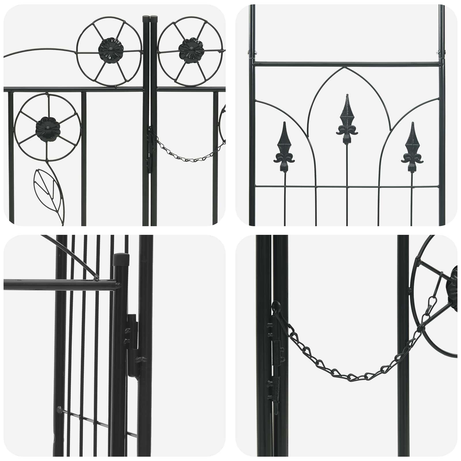 Tuin Boog met slot Zwart 102 x 50 x 218 cm