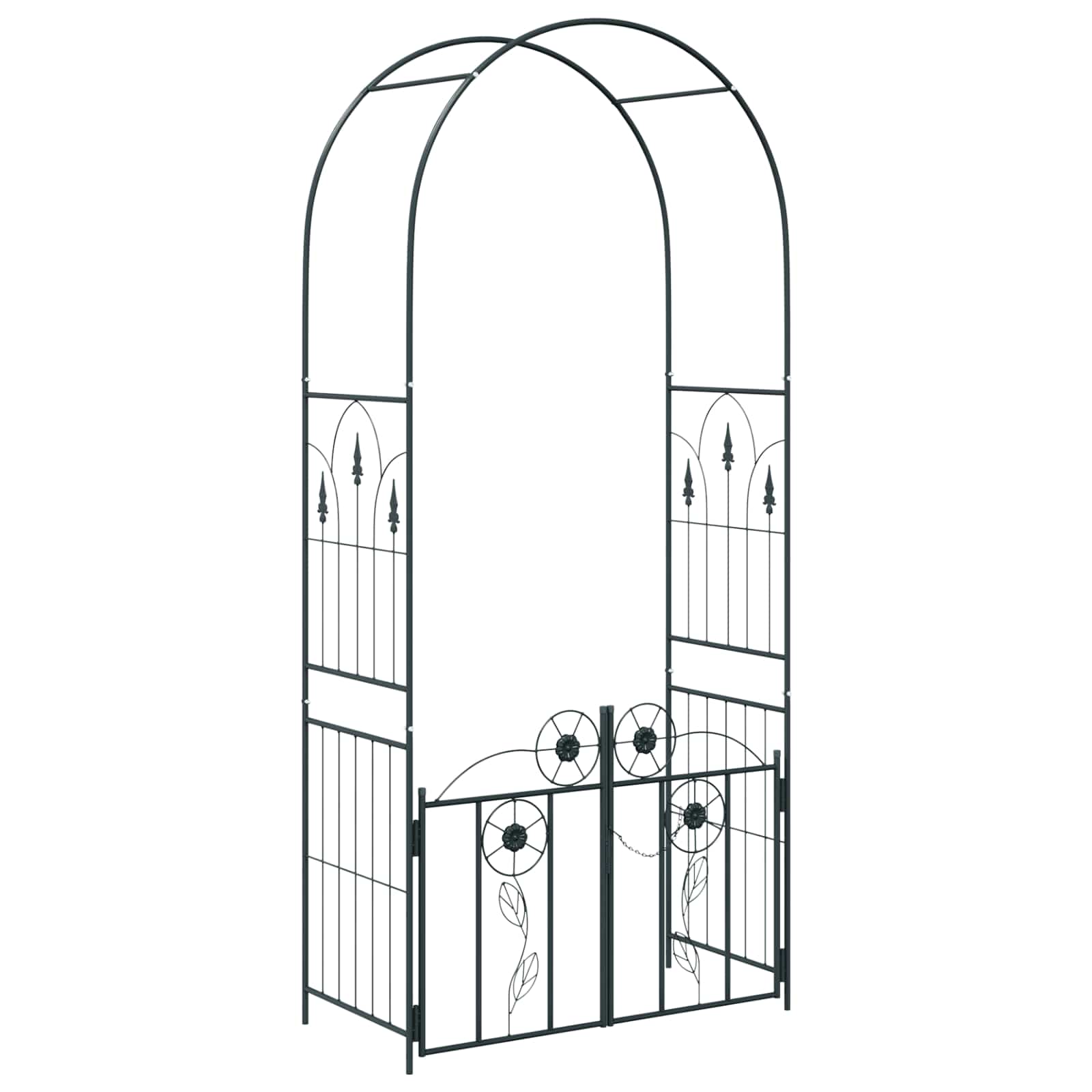Tuin Boog met slot Zwart 102 x 50 x 218 cm
