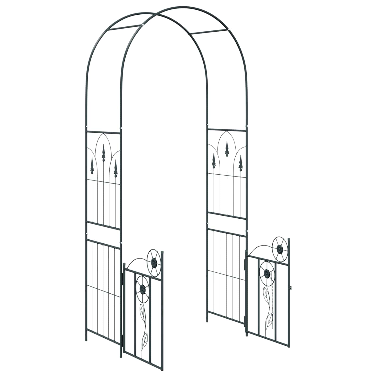 Tuin Boog met slot Zwart 102 x 50 x 218 cm