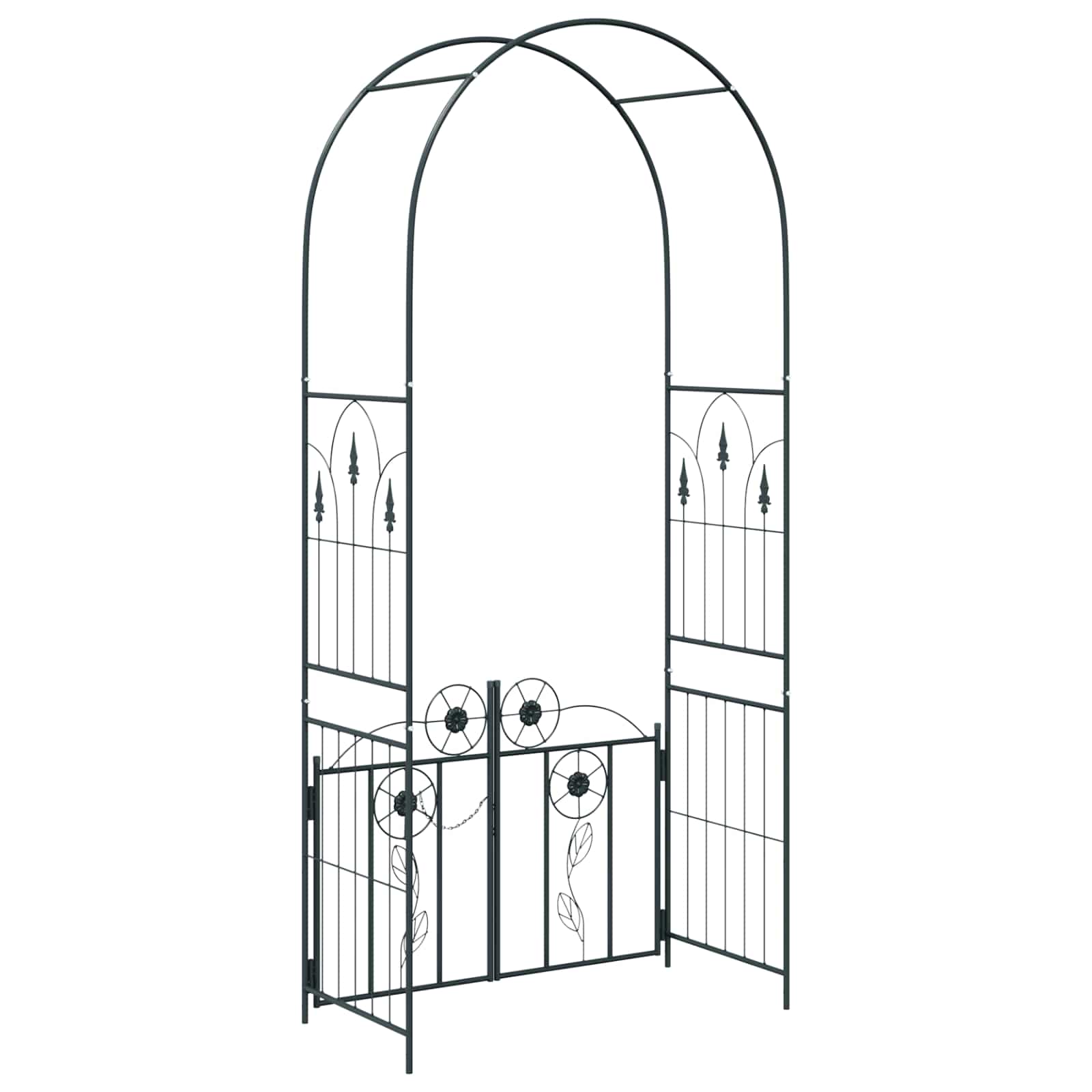 Tuin Boog met slot Zwart 102 x 50 x 218 cm