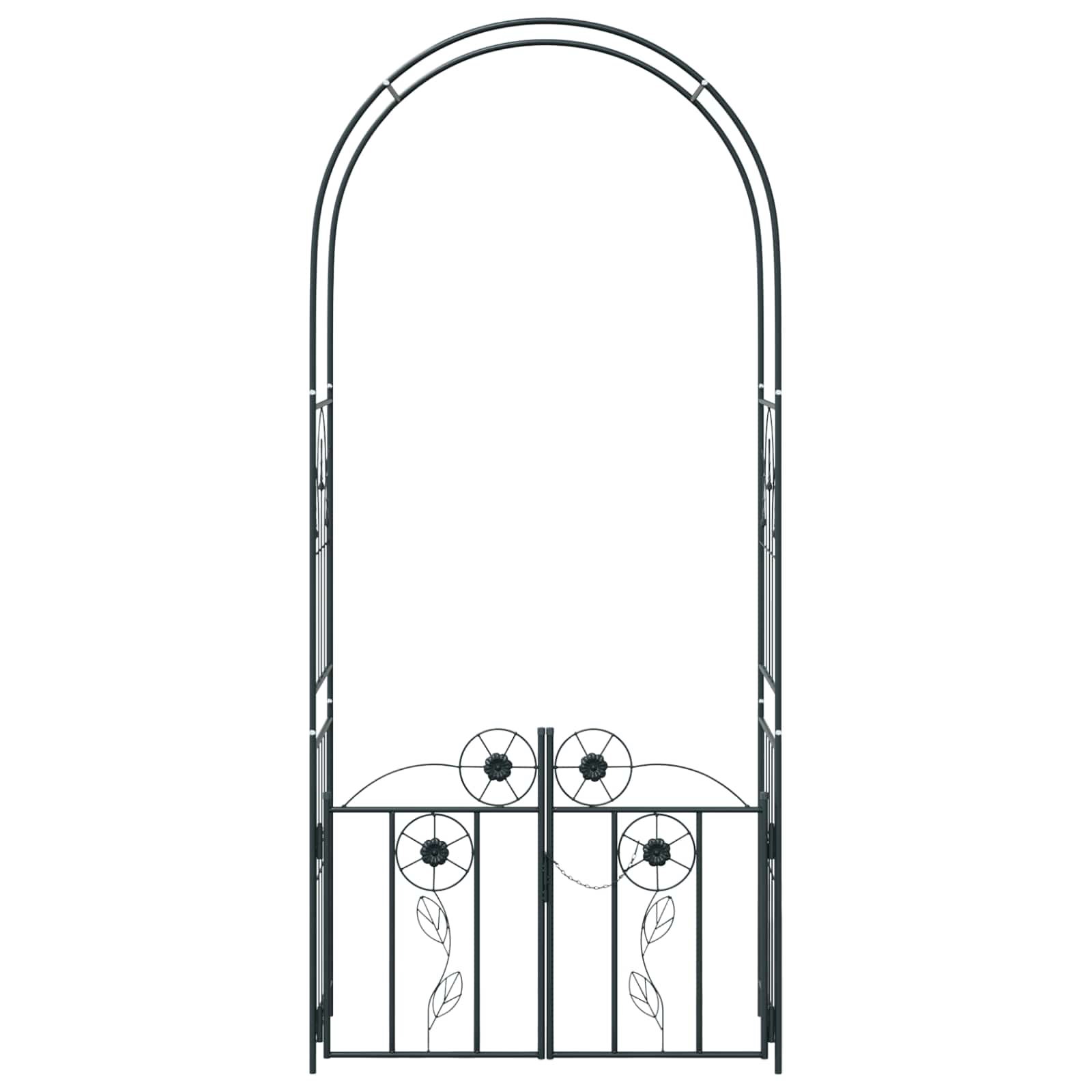 Tuin Boog met slot Zwart 102 x 50 x 218 cm