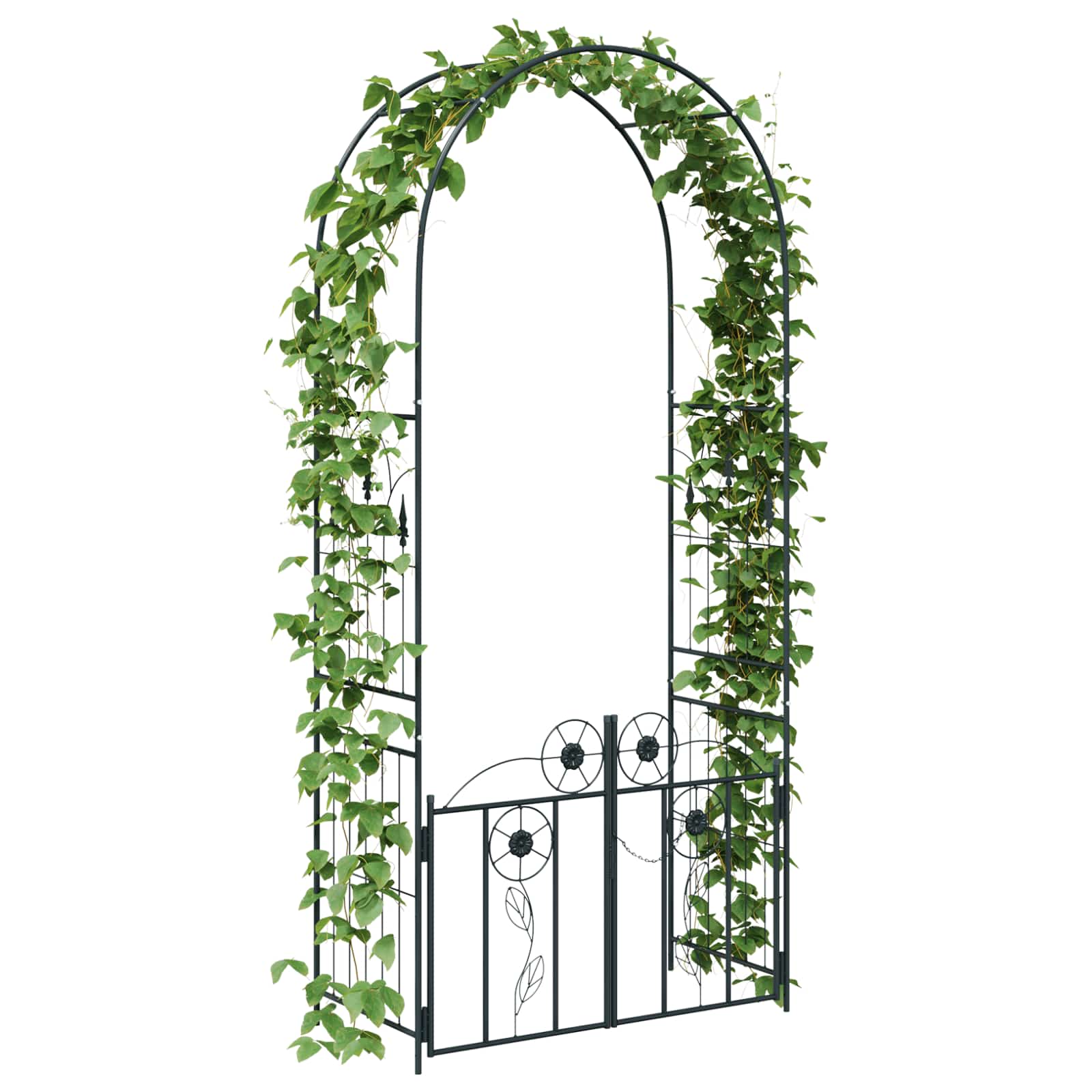 Tuin Boog met slot Zwart 102 x 50 x 218 cm