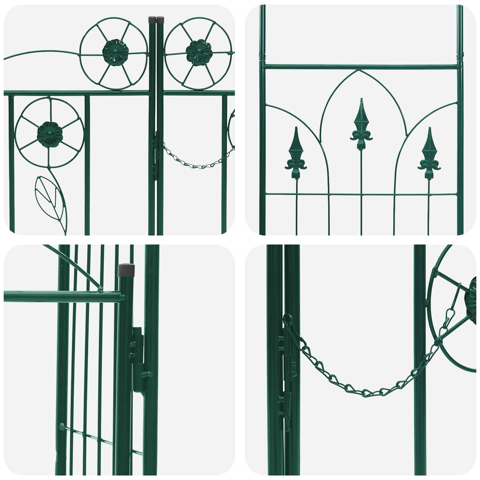 Tuin Boog met slot Groen 102 x 50 x 218 cm