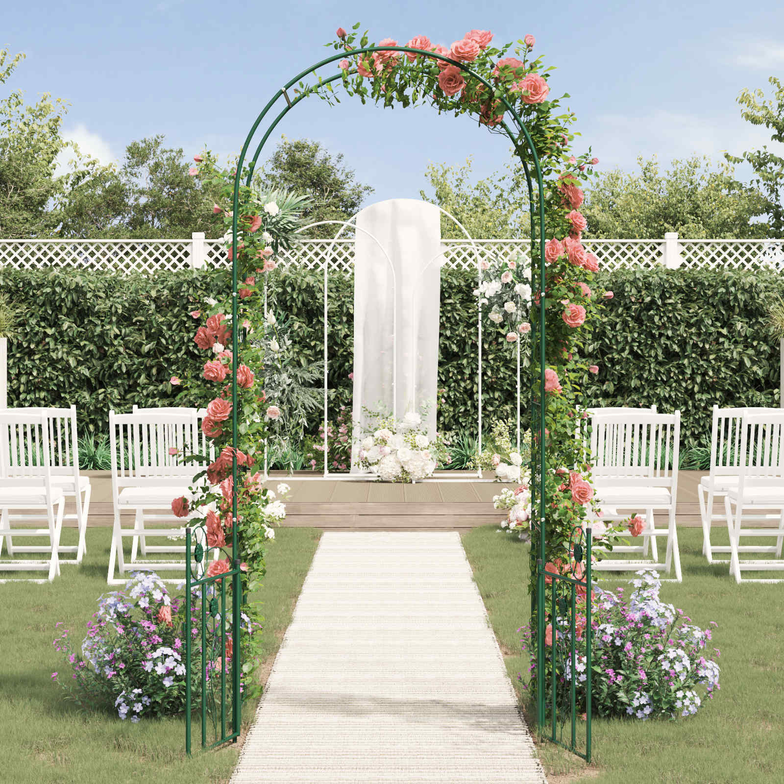 Tuin Boog met slot Groen 102 x 50 x 218 cm