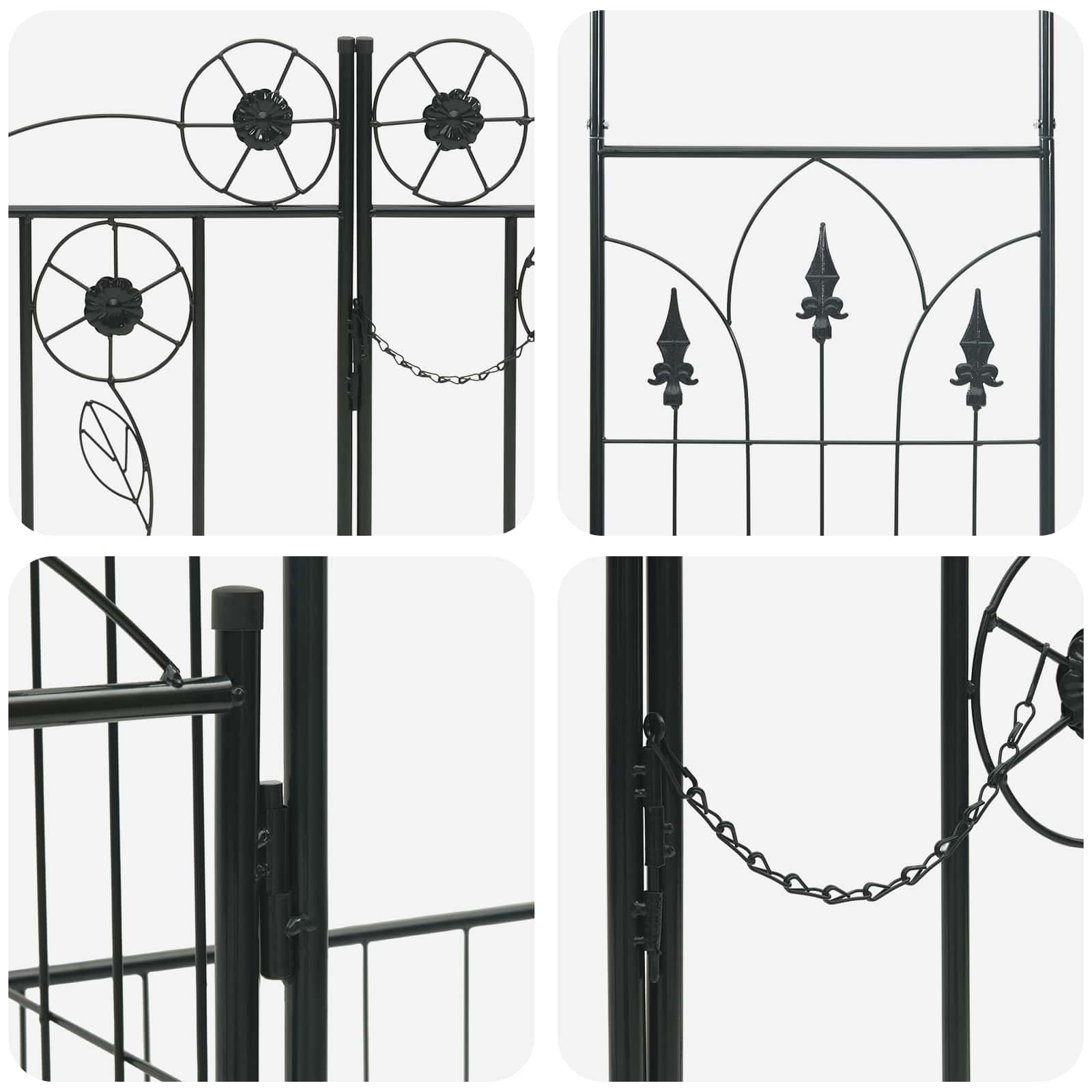 Tuin Boog met slot Zwart 203 x 50 x 218 cm