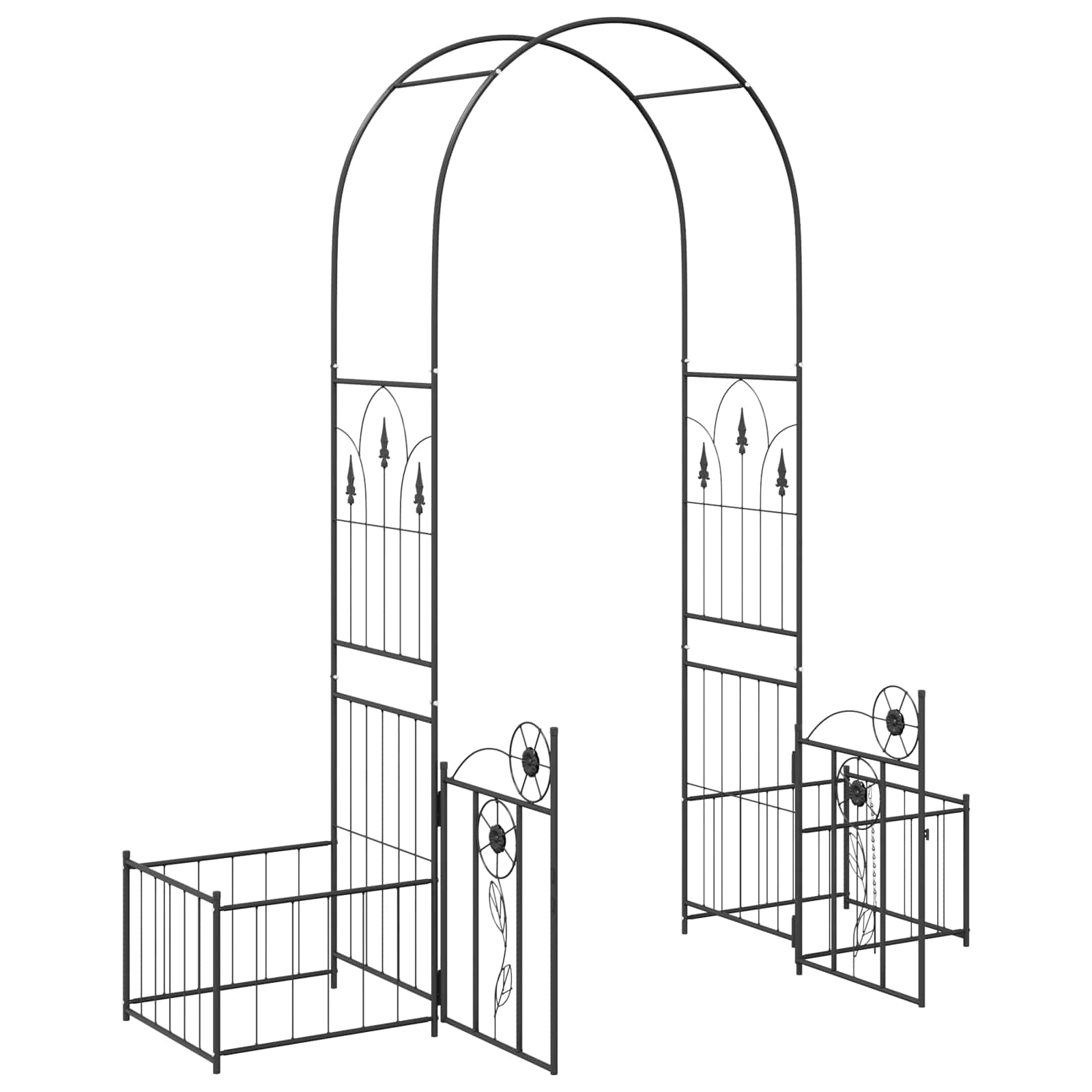 Tuin Boog met slot Zwart 203 x 50 x 218 cm