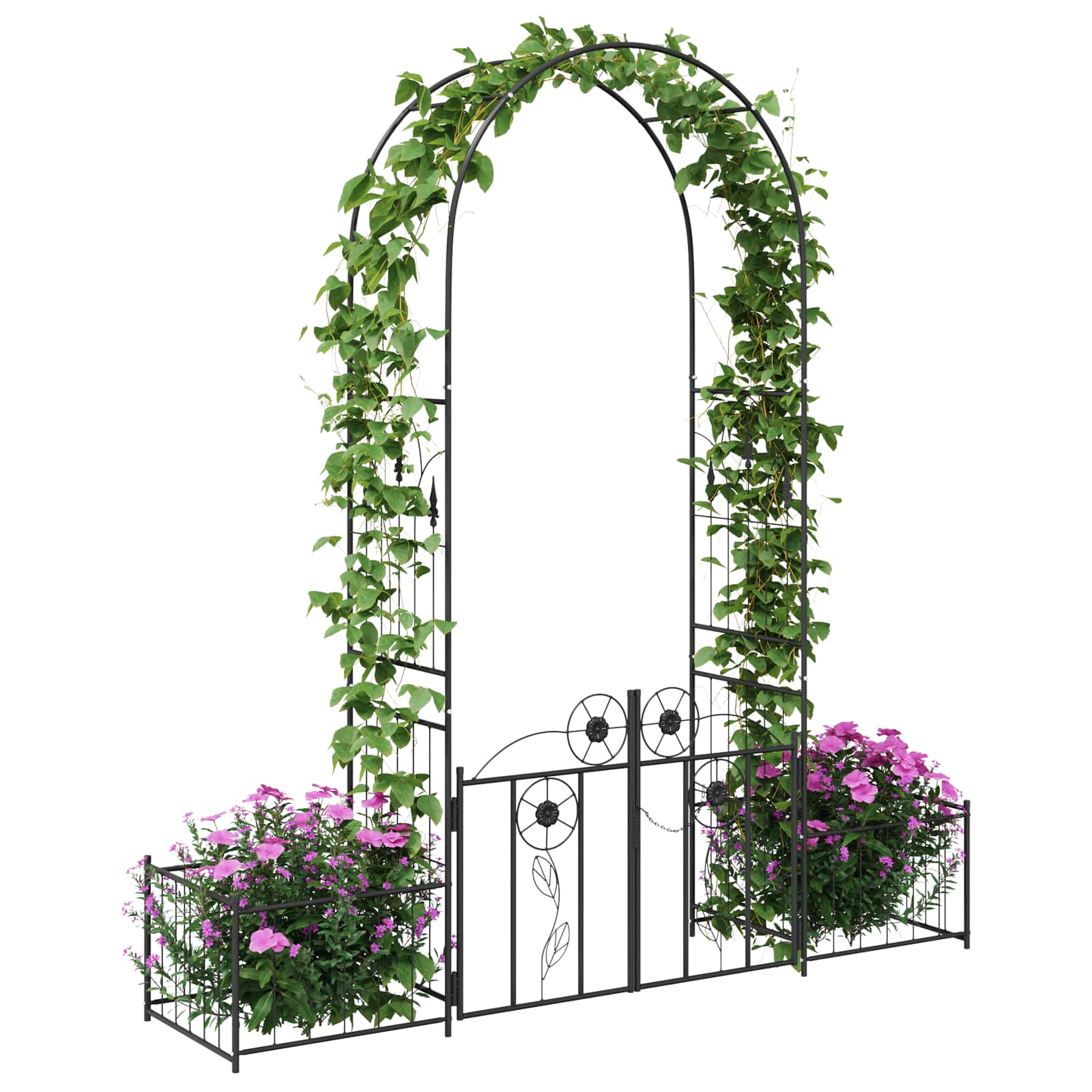 Tuin Boog met slot Zwart 203 x 50 x 218 cm