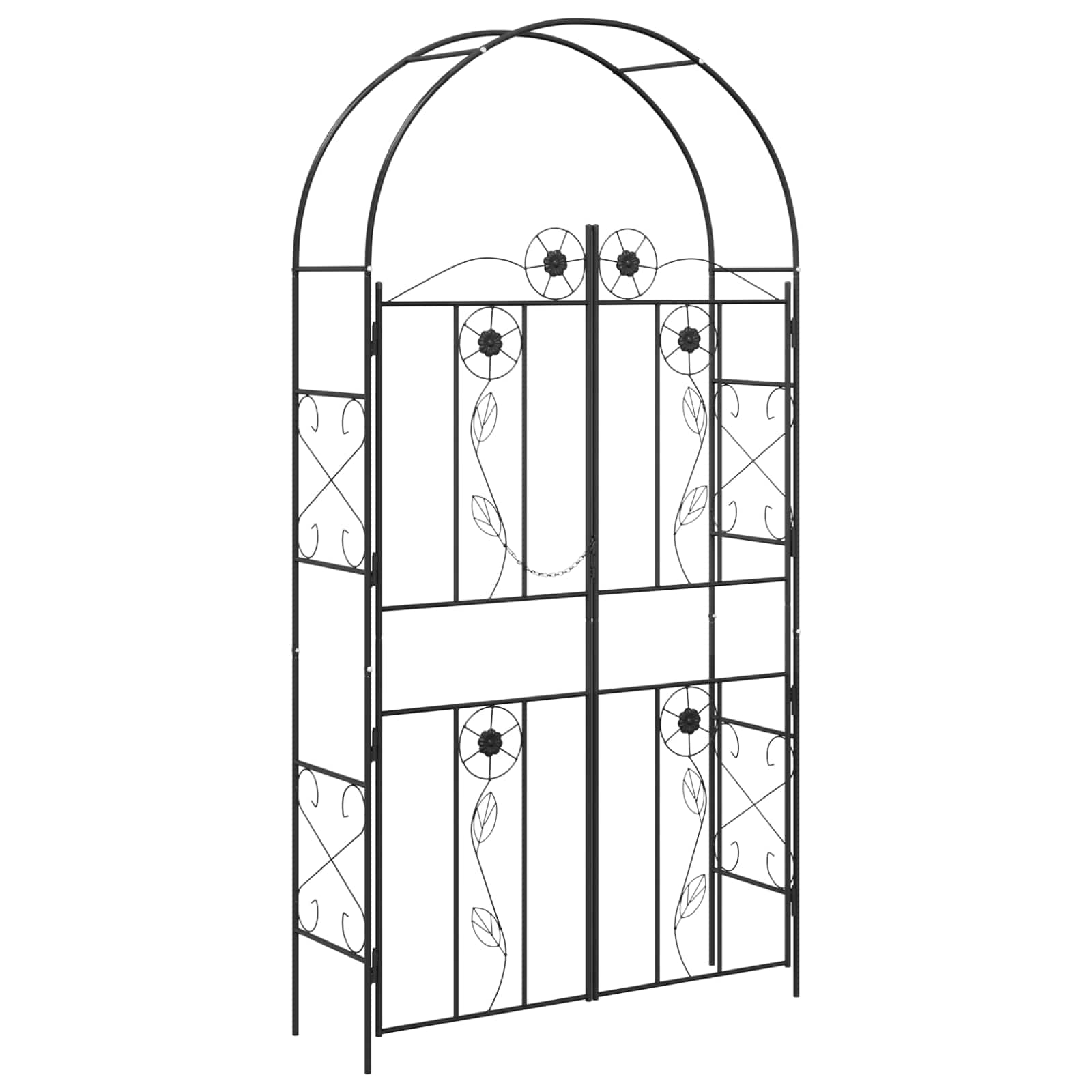 Tuin Boog Effen Zwart 115 x 37 x 226 cm