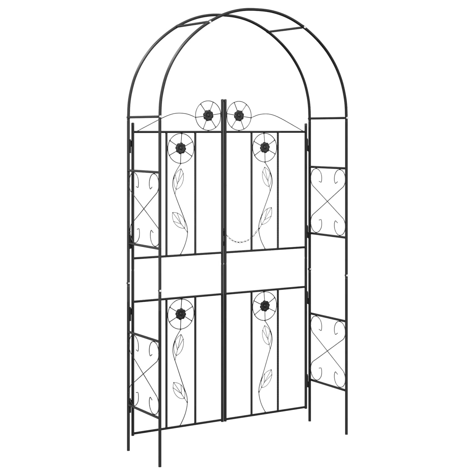 Tuin Boog Effen Zwart 115 x 37 x 226 cm