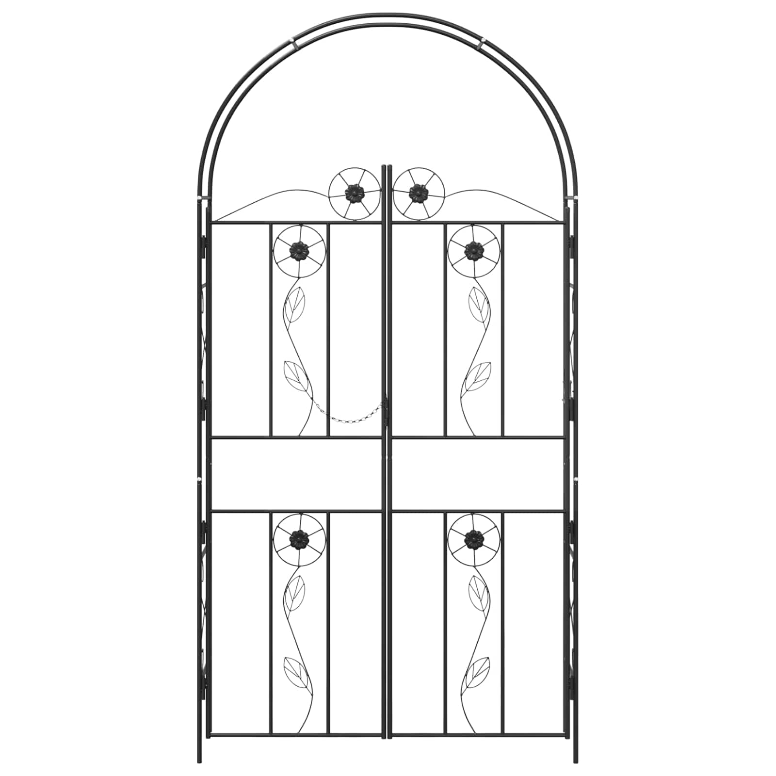 Tuin Boog Effen Zwart 115 x 37 x 226 cm