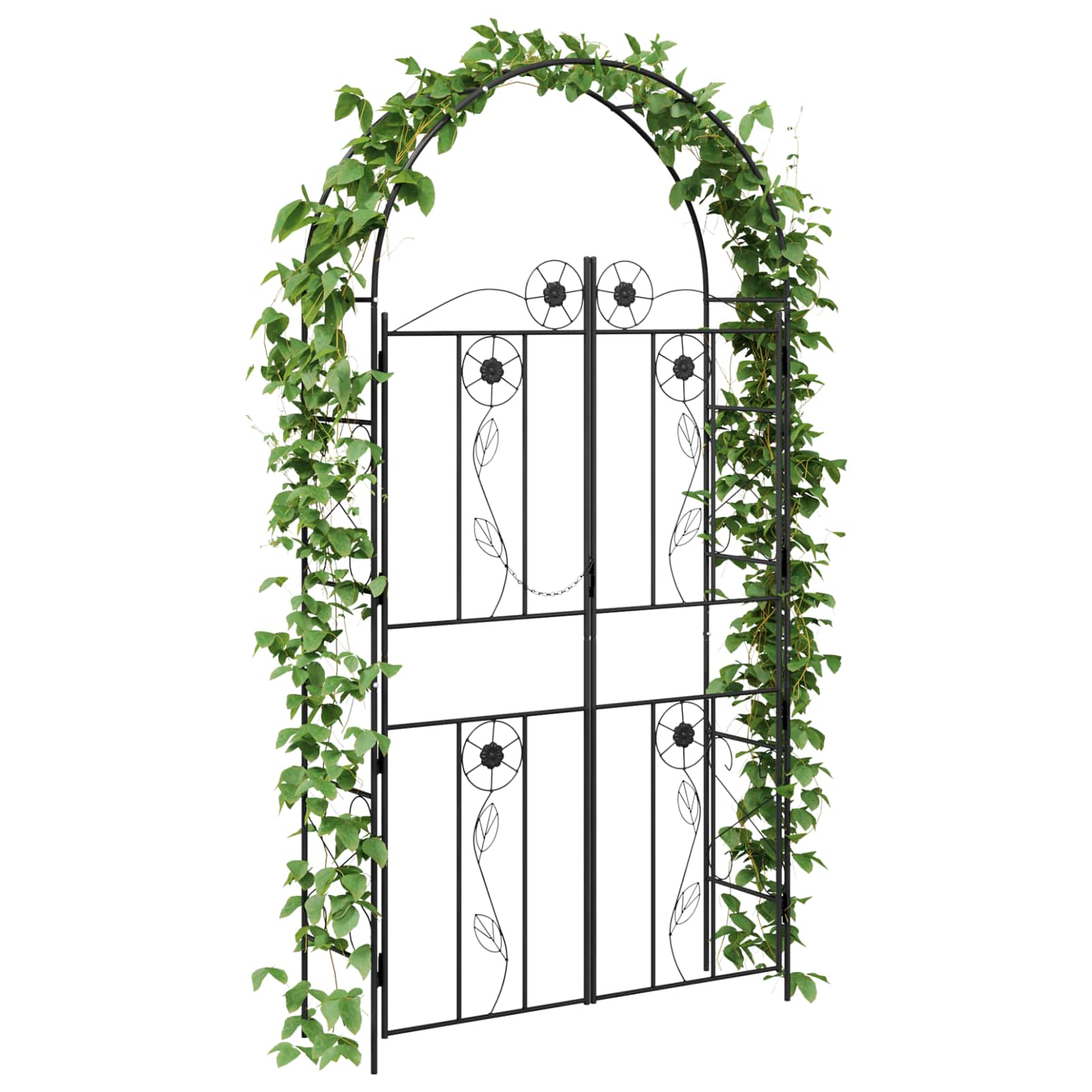 Tuin Boog Effen Zwart 115 x 37 x 226 cm