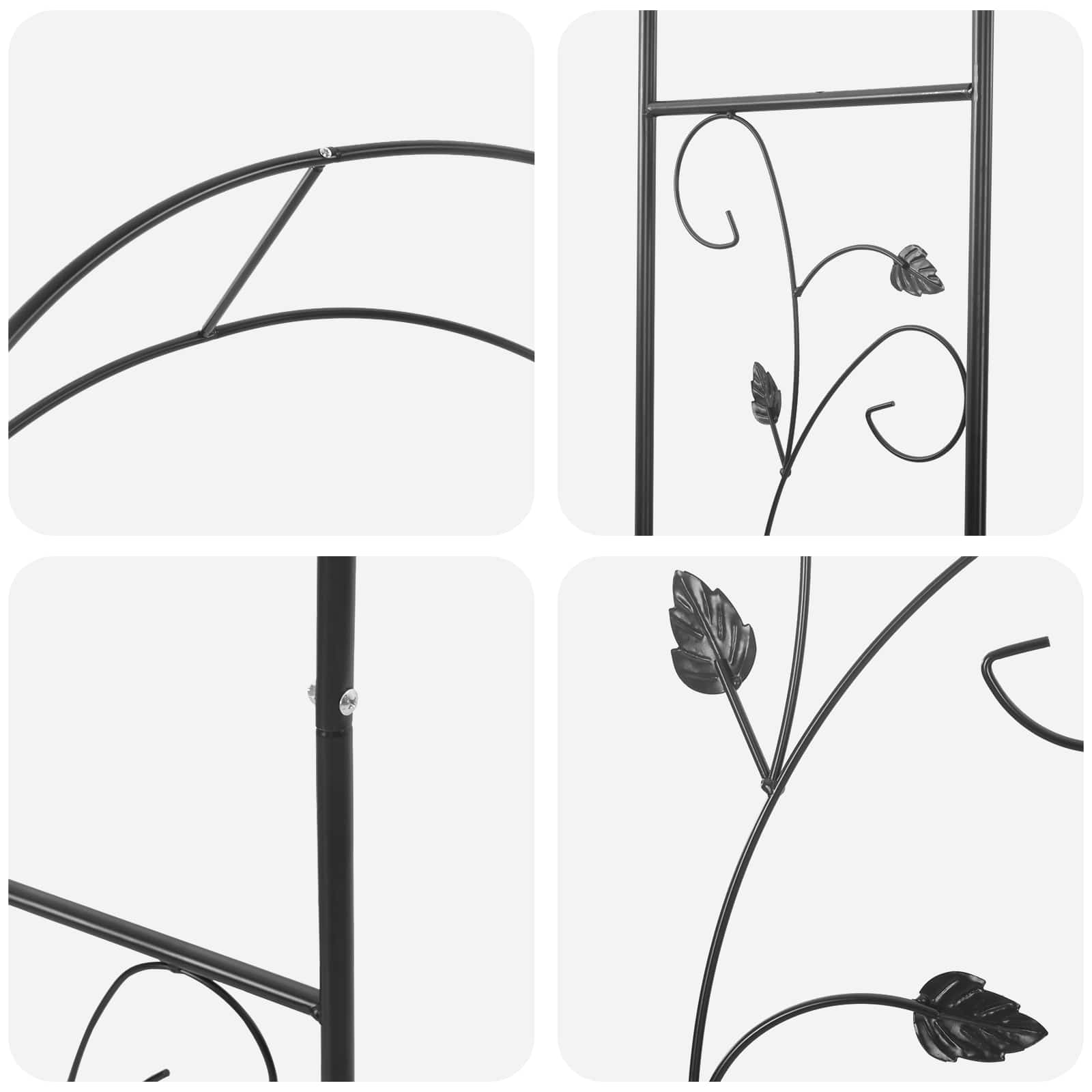 Tuin Boog Bloemen Zwart 115 x 37 x 231 cm