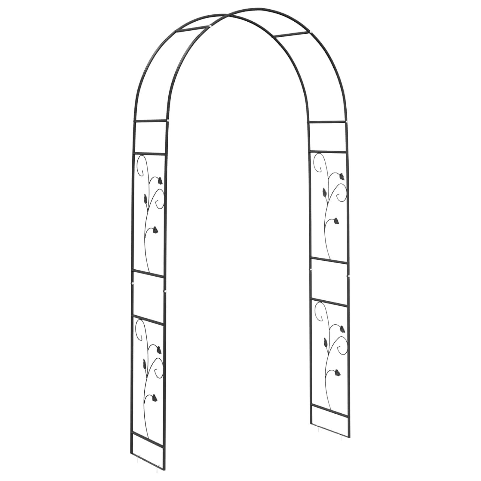 Tuin Boog Bloemen Zwart 115 x 37 x 231 cm