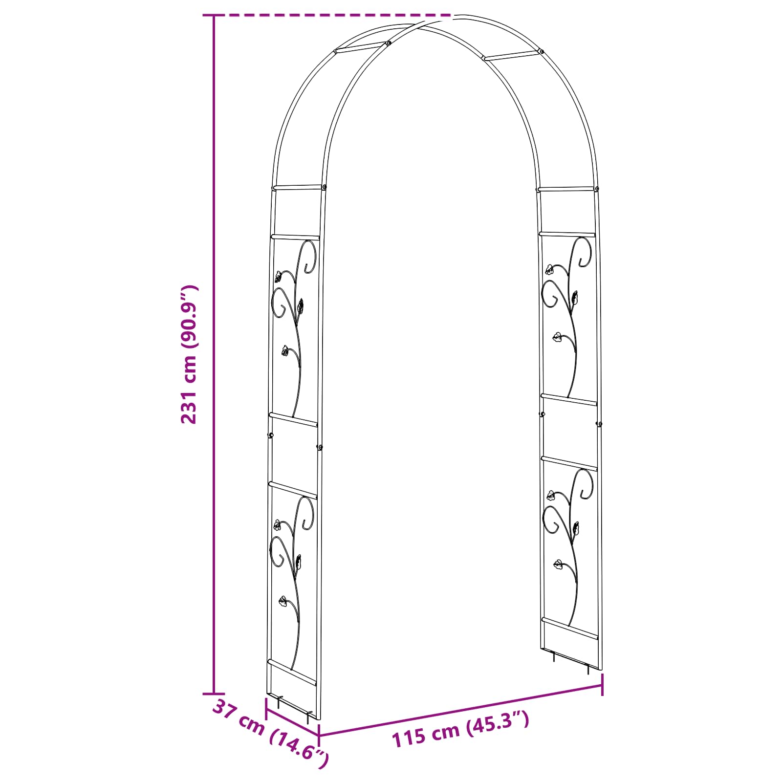 Tuin Boog Bloemen Groen 115 x 37 x 231 cm