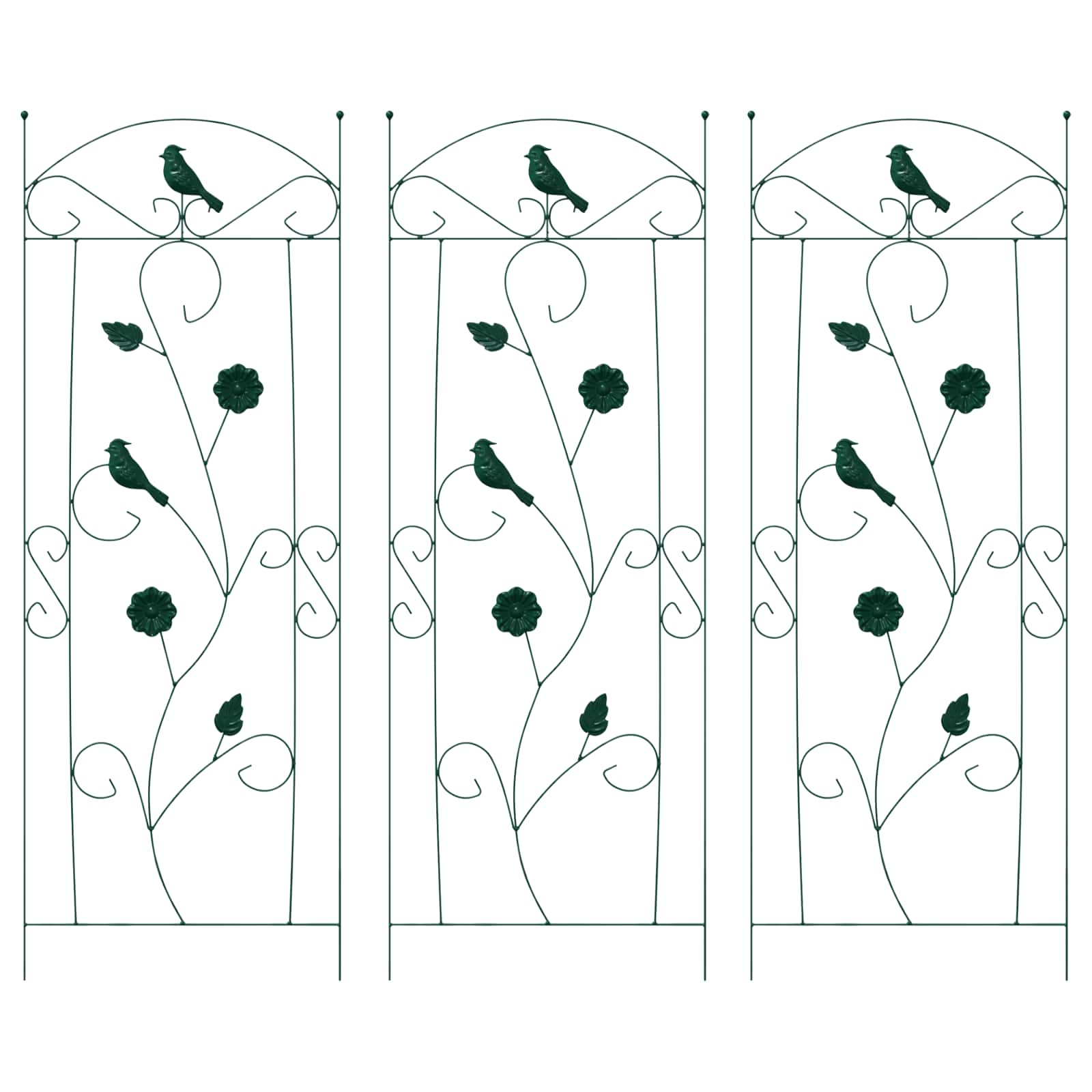 Tuinhek 3 st Groen 110 x 40 cm Staal