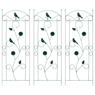 Tuinhek 3 st Groen 110 x 40 cm Staal