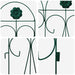 Tuinhek 5 st Staal Groen