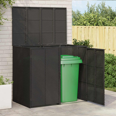 Afvalbak Box 2 st Zwart 130 x 80 x 115 cm Polyetheen