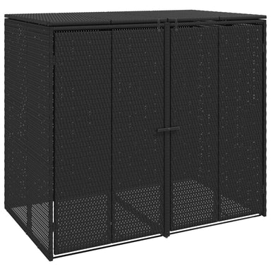 Afvalbak Box 2 st Zwart 130 x 80 x 115 cm Polyetheen