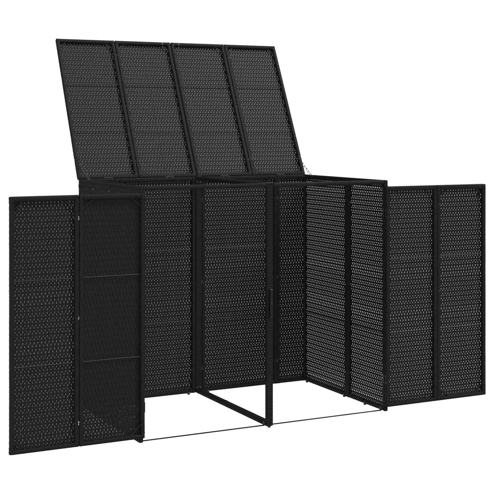 Afvalbak Box 2 st Zwart 130 x 80 x 115 cm Polyetheen