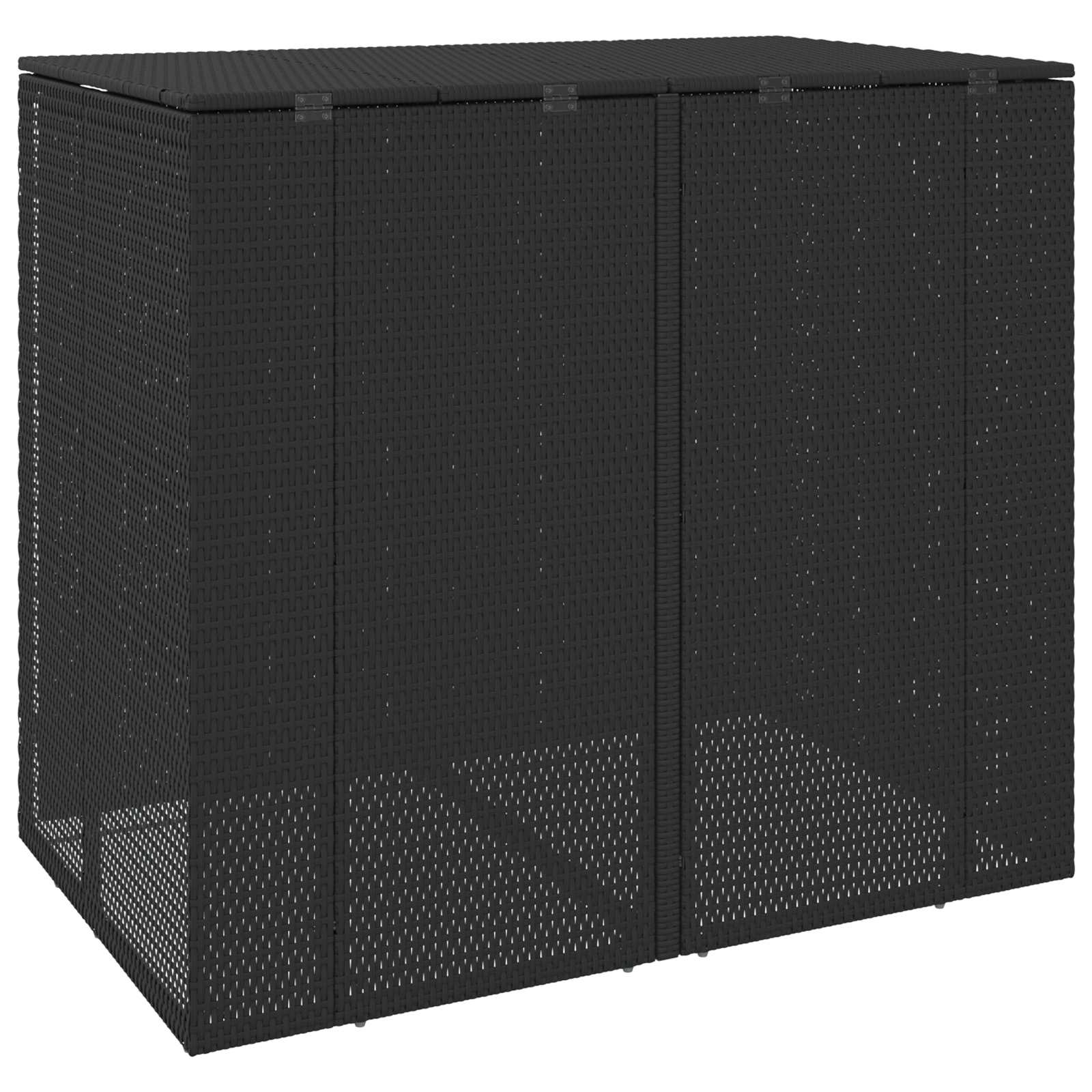 Afvalbak Box 2 st Zwart 130 x 80 x 115 cm Polyetheen