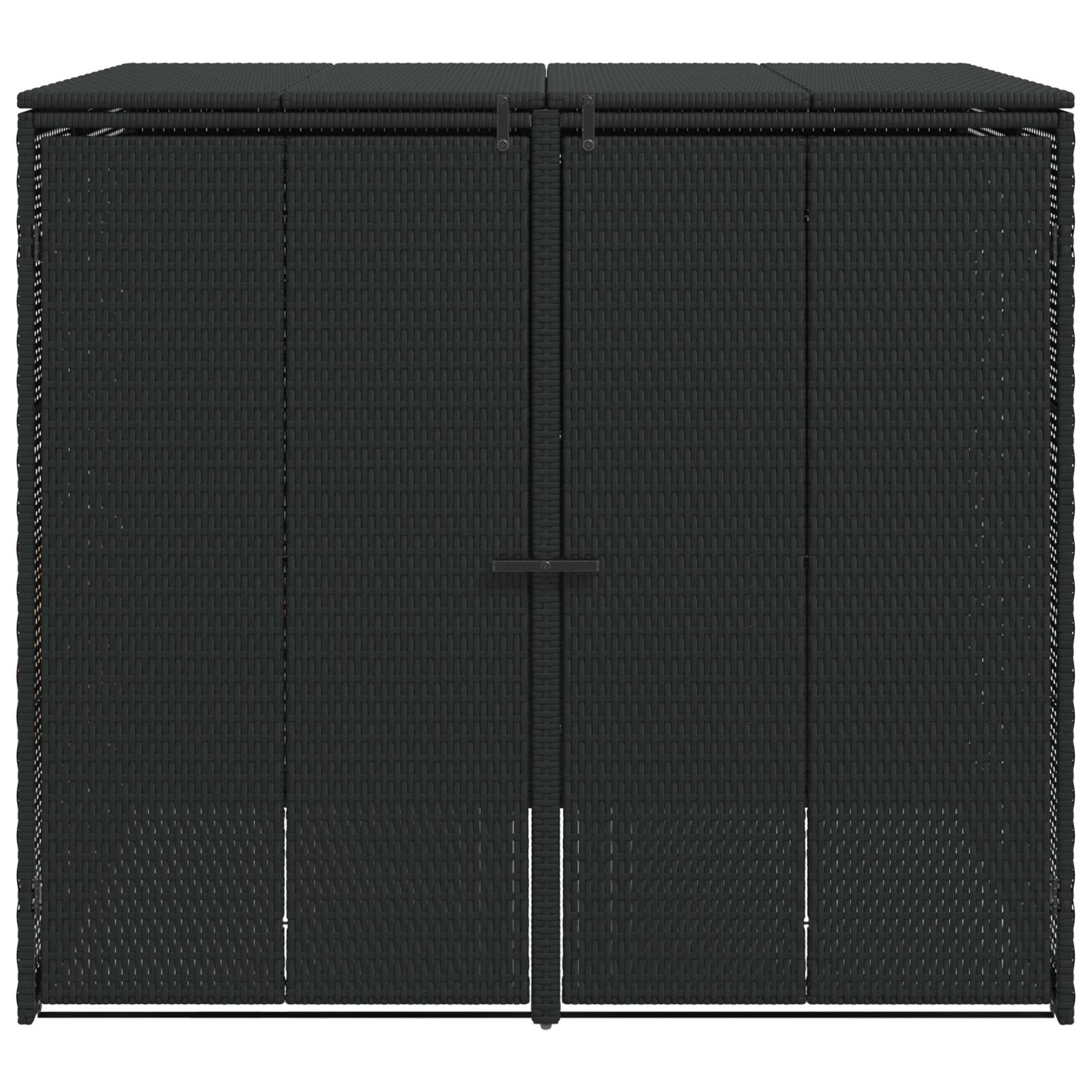 Afvalbak Box 2 st Zwart 130 x 80 x 115 cm Polyetheen