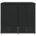 Afvalbak Box 2 st Zwart 130 x 80 x 115 cm Polyetheen