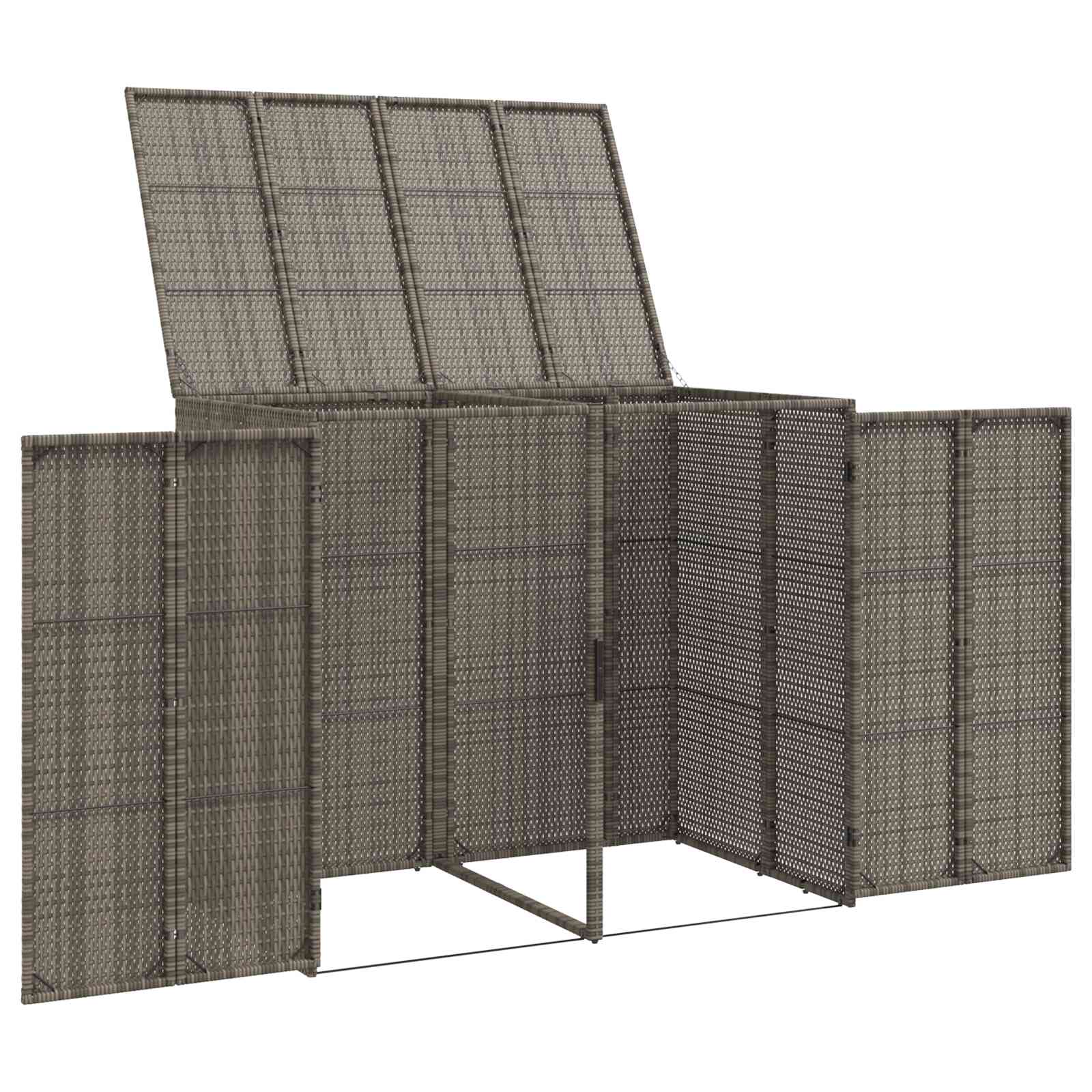 Afvalbak Box 2 st Grijs 130 x 80 x 115 cm Polyetheen