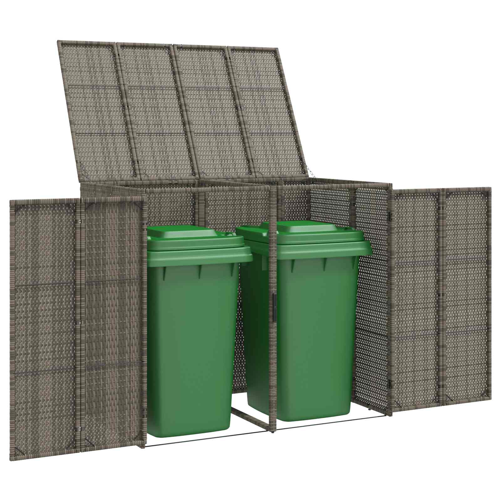 Afvalbak Box 2 st Grijs 130 x 80 x 115 cm Polyetheen